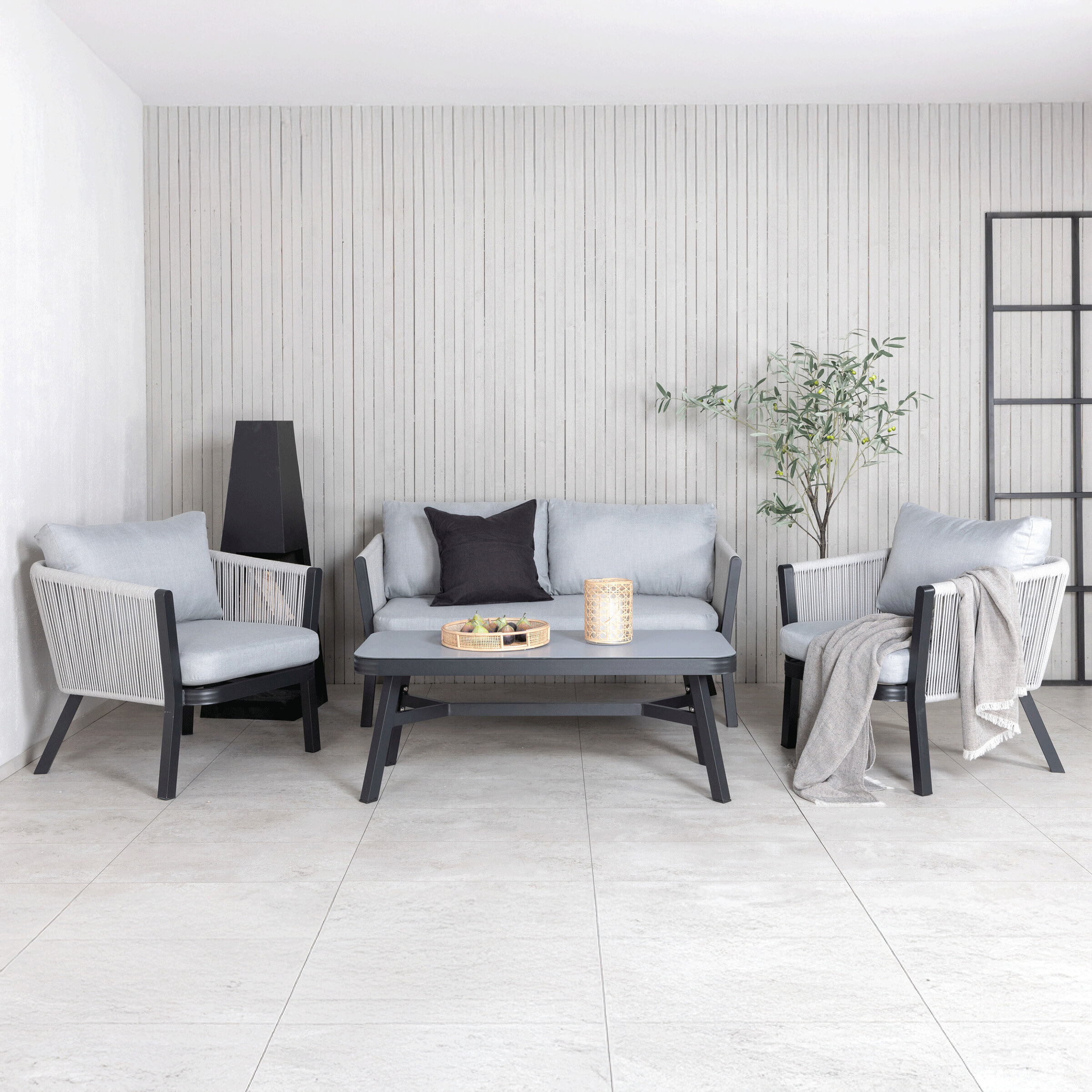 Nohr Loungeset 'Sauel' Met bank, 2 stoelen en tafel