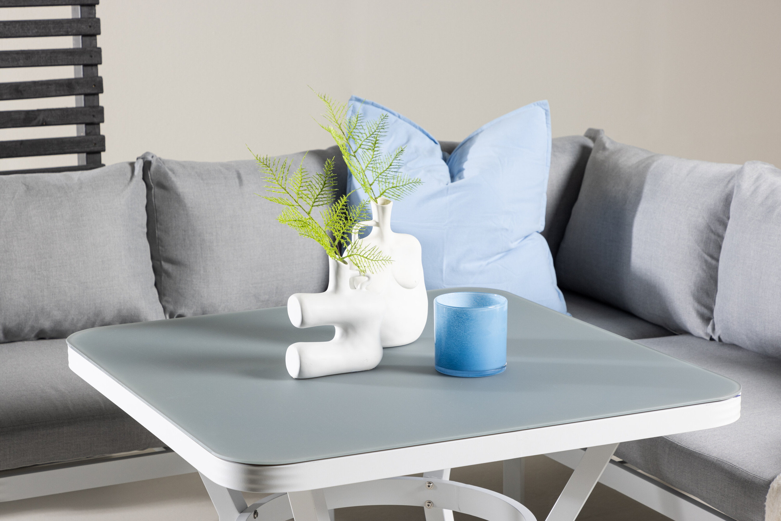 Nohr Loungeset 'Sauel' Met hoekbank en tafel, kleur Grijs/Wit