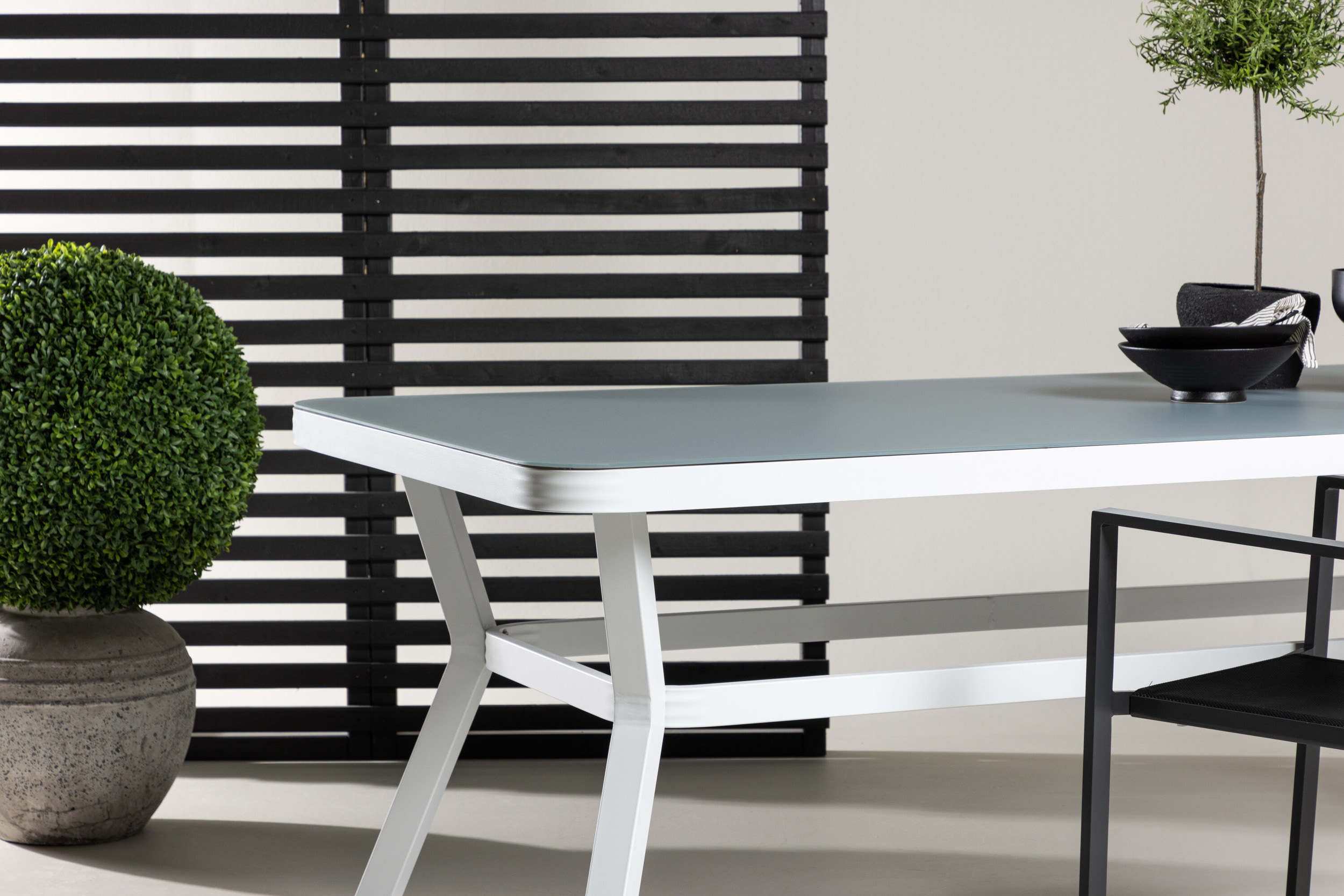 Nohr Tuintafel 'Sauel' Glas, 200 x 100cm, kleur Wit