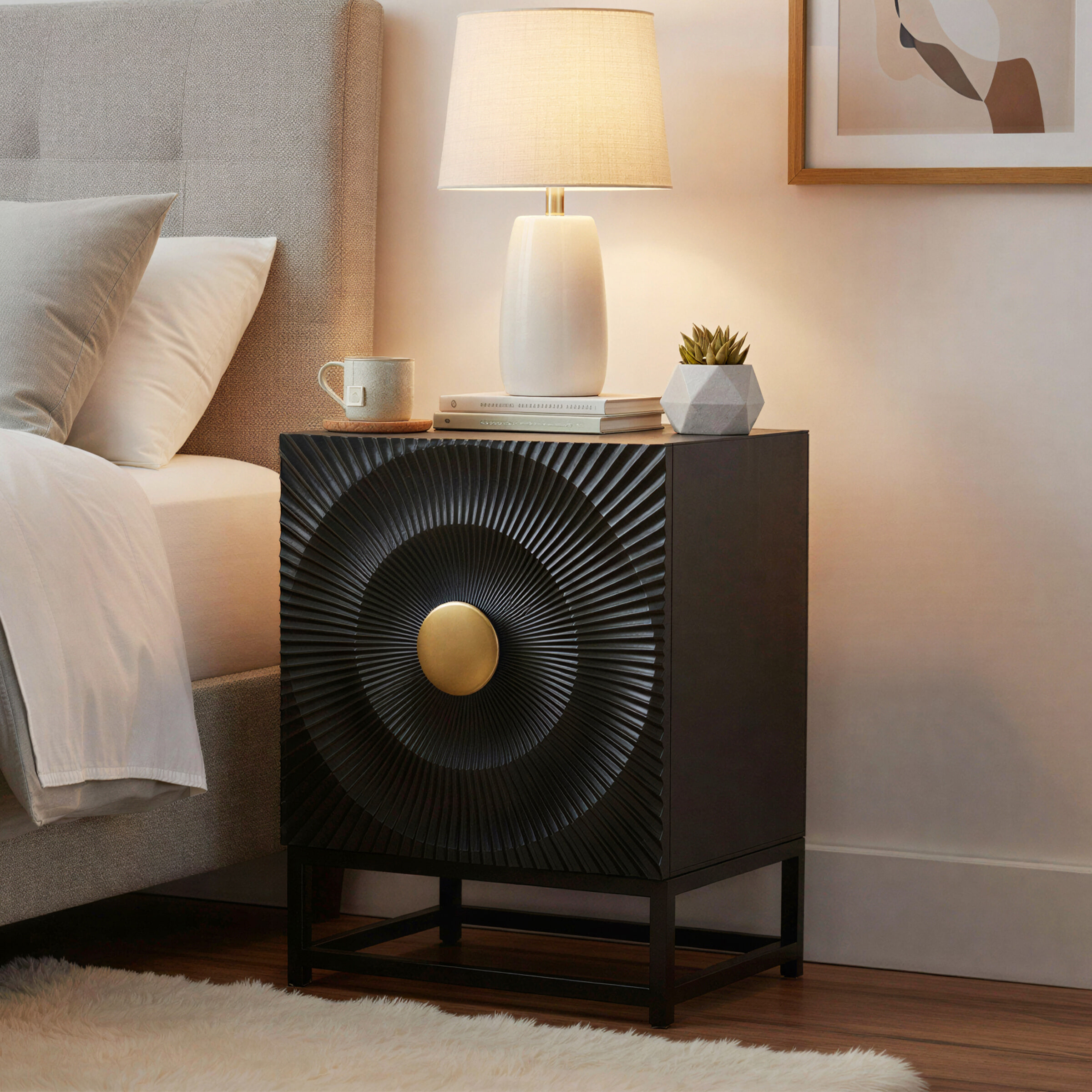 Artistiq Nachtkastje 'Shantae' Mangohout, Met 1 deur