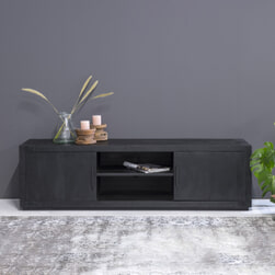 Livingfurn TV-meubel 'Jaxx' Mangohout, kleur Zwart