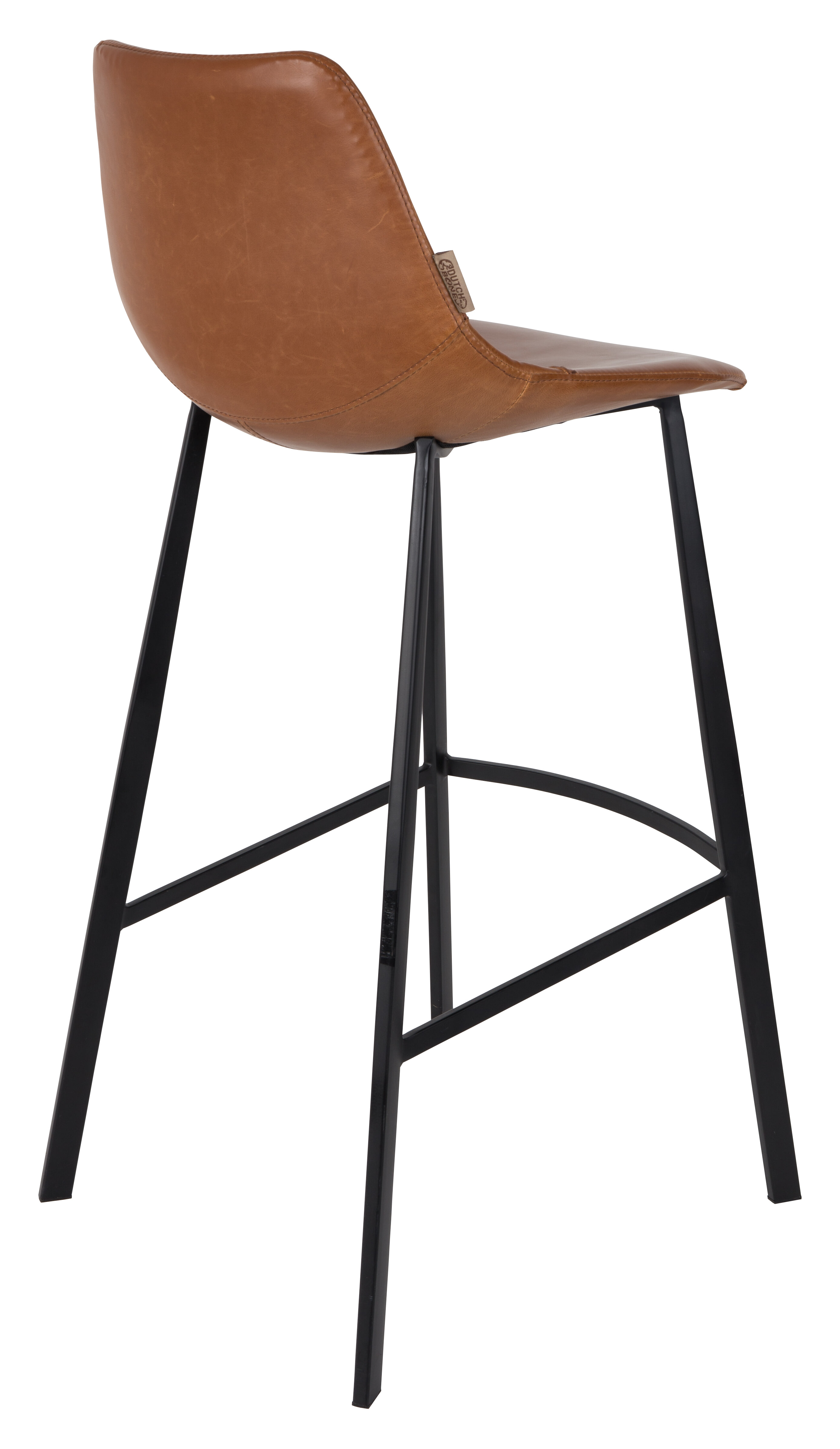 Dutchbone Barkruk 'Franky' PU (zithoogte 80cm), kleur Bruin