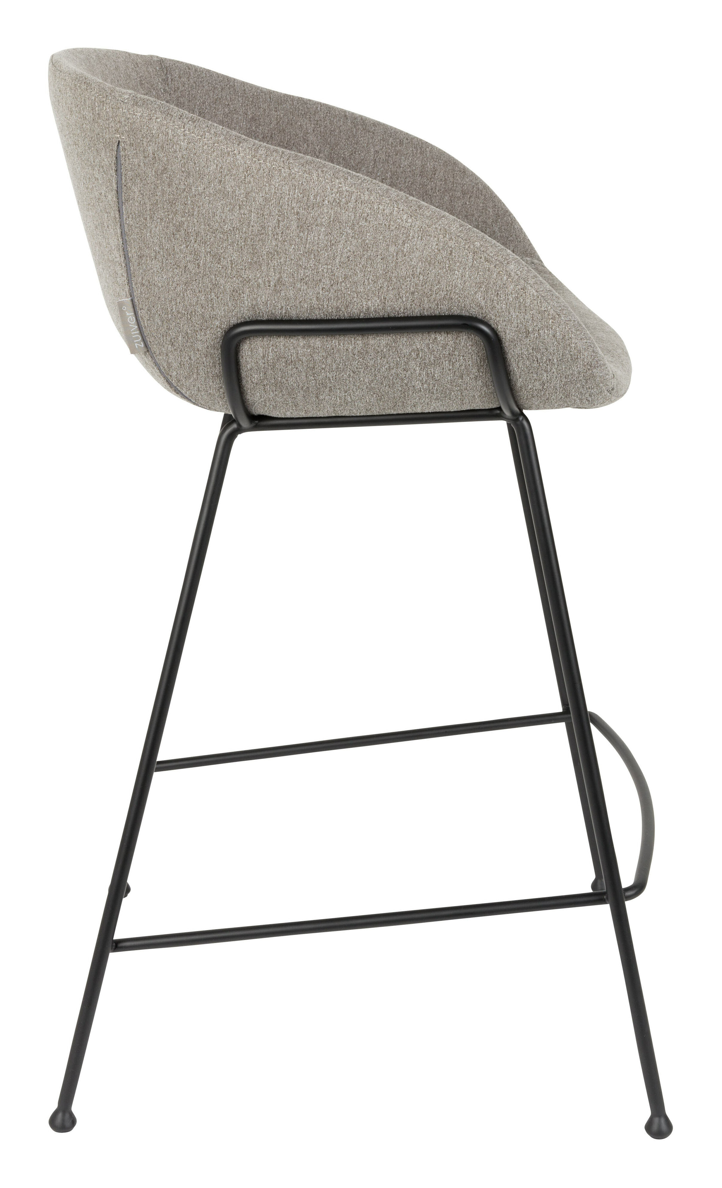 Zuiver Barstoel 'Feston' Stof, kleur Grijs (zithoogte 65cm)