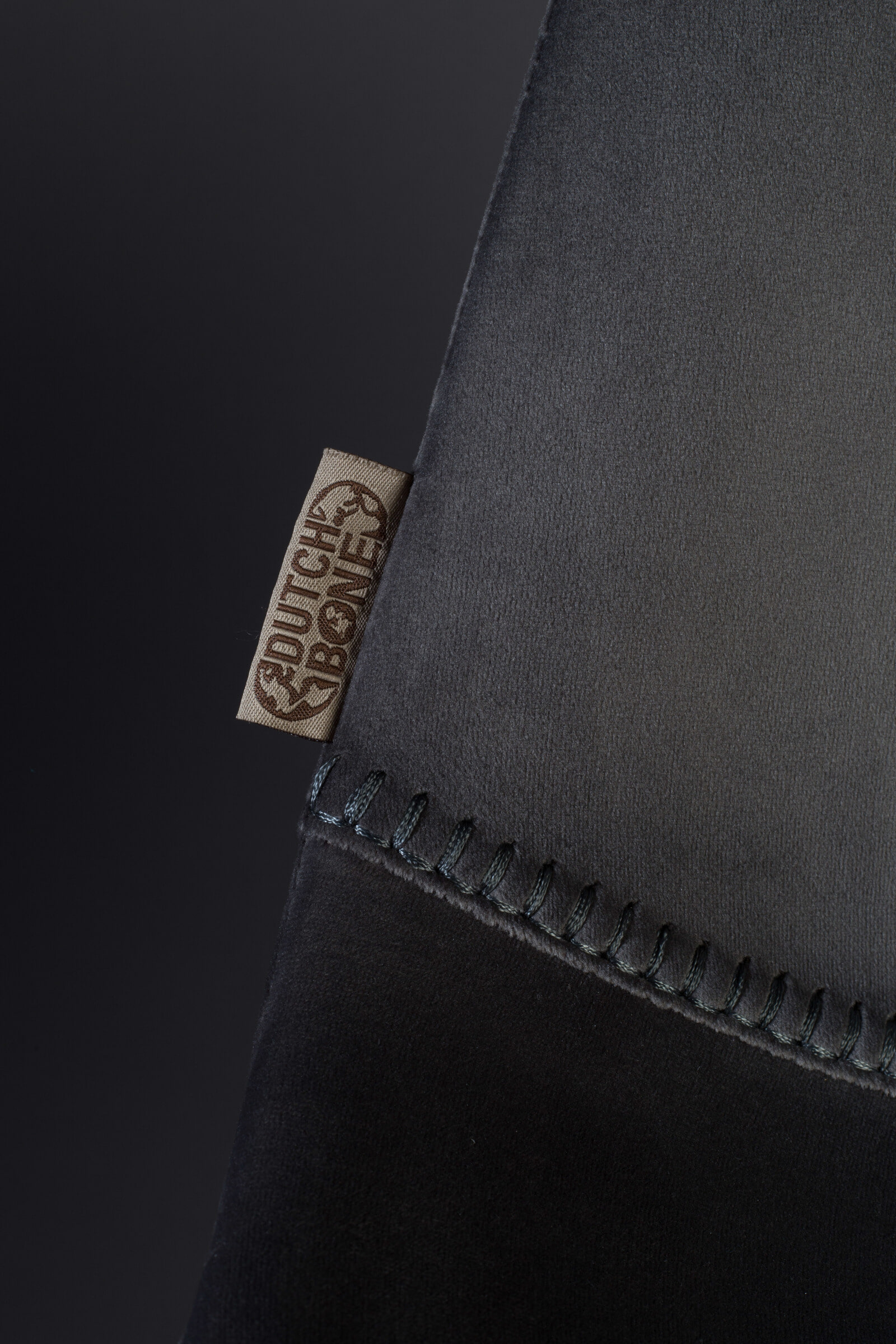 Dutchbone Barkruk 'Franky' Velvet (zithoogte 65cm), kleur Grijs