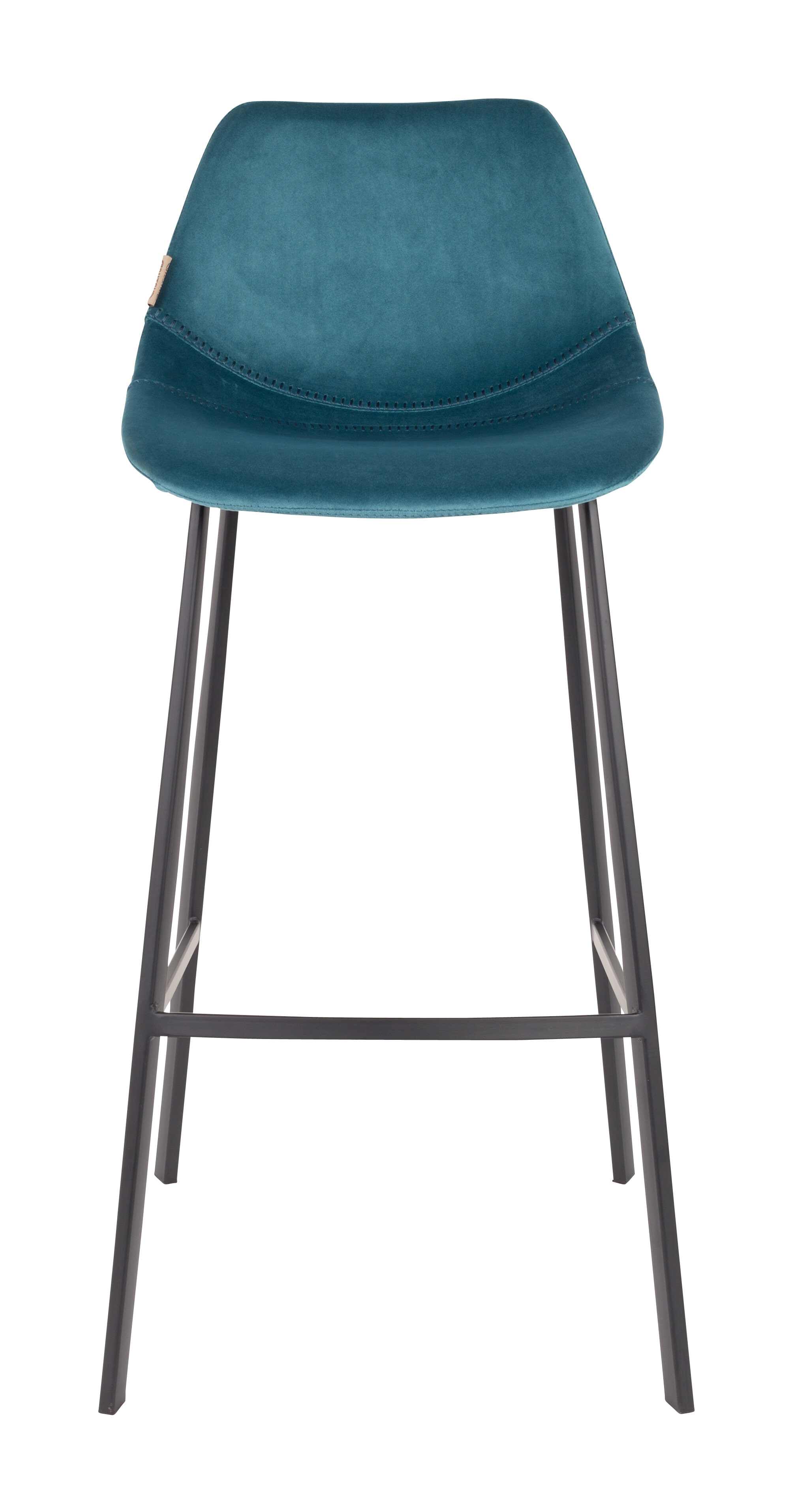 Dutchbone Barkruk 'Franky' Velvet (zithoogte 80cm), kleur Petrol