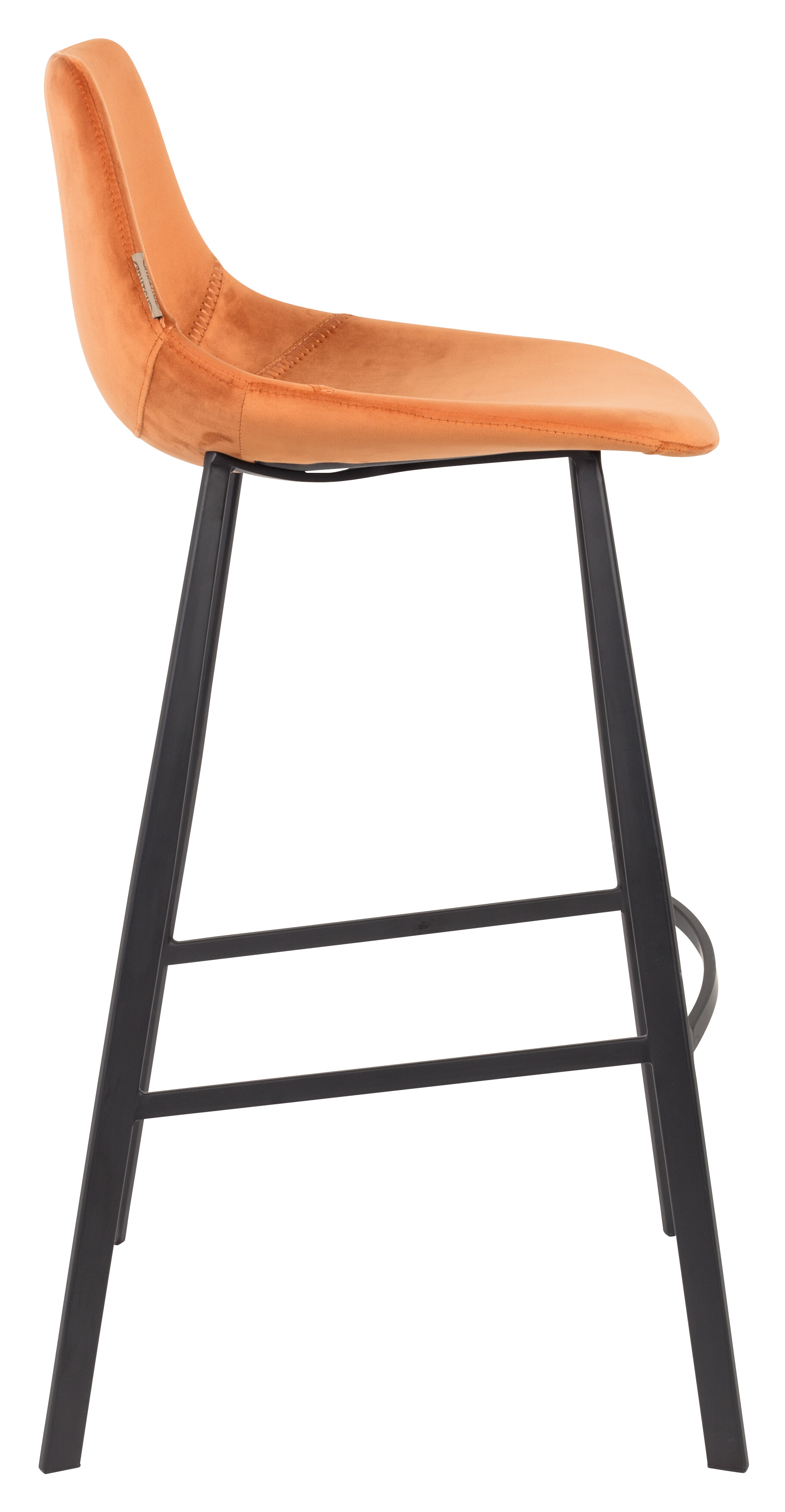 Dutchbone Barkruk 'Franky' Velvet (zithoogte 80cm), kleur Oranje