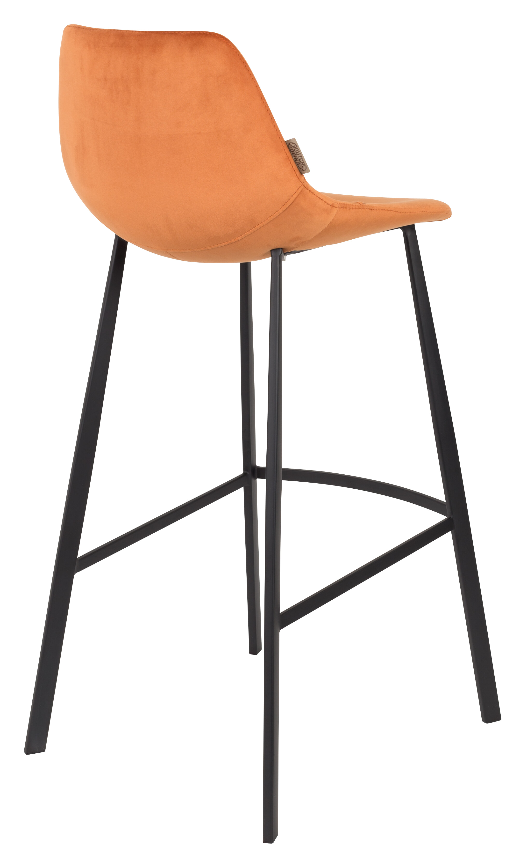 Dutchbone Barkruk 'Franky' Velvet (zithoogte 80cm), kleur Oranje