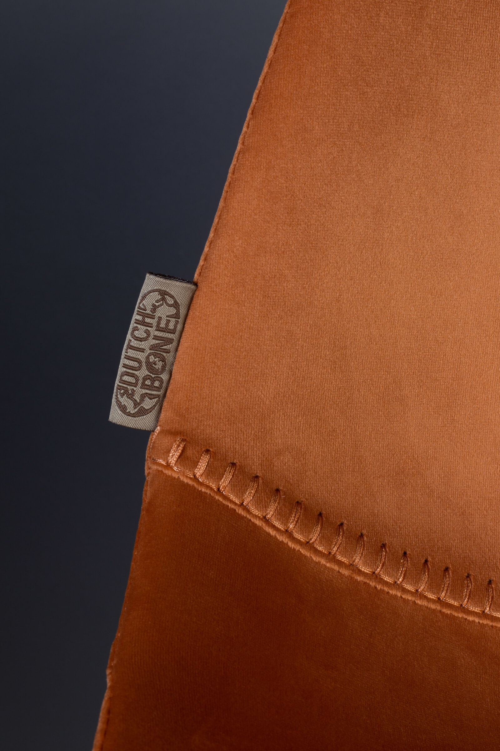 Dutchbone Barkruk 'Franky' Velvet (zithoogte 80cm), kleur Oranje