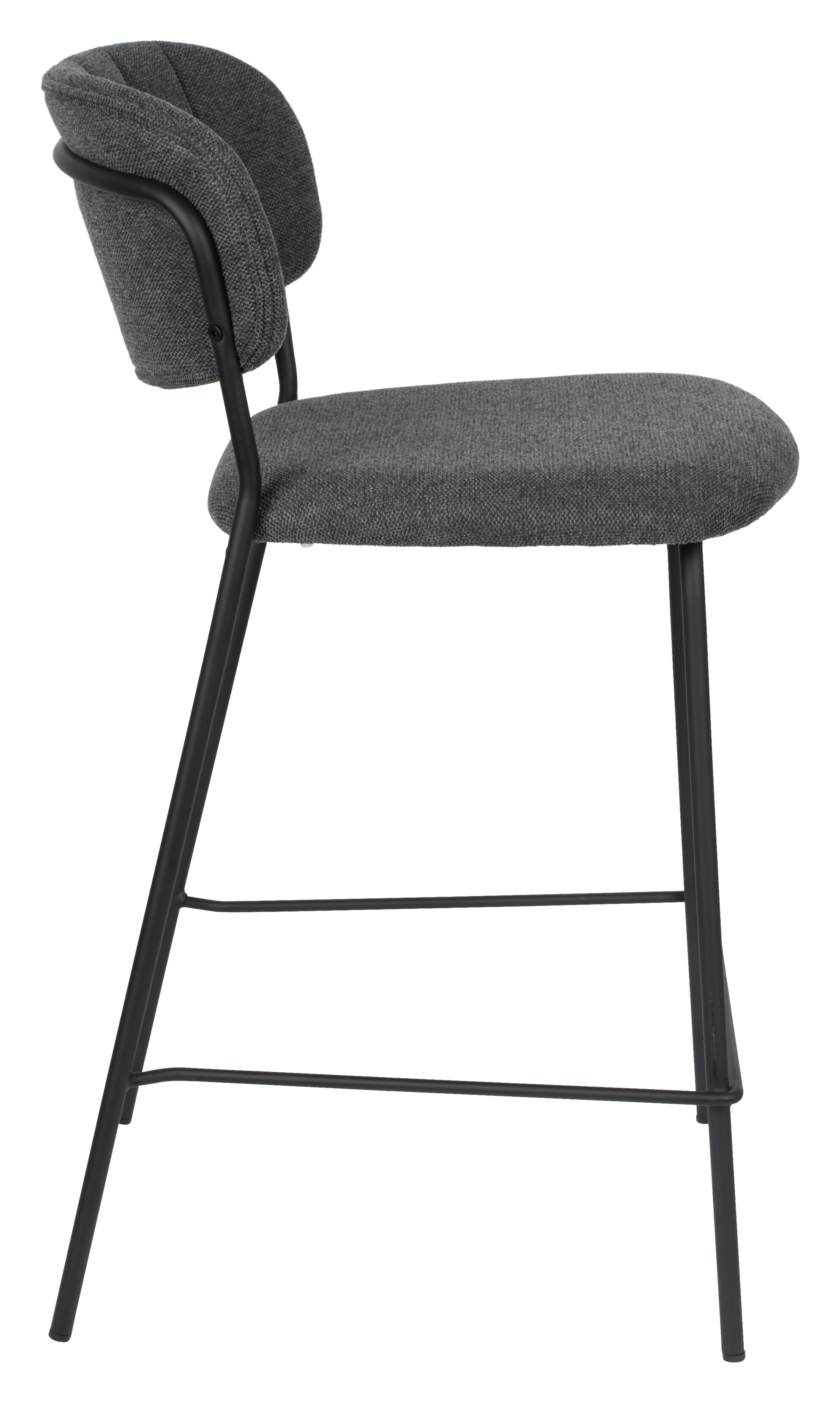 ZILT Barstoel 'Kolten' kleur Zwart/Donkergrijs (zithoogte 65cm)