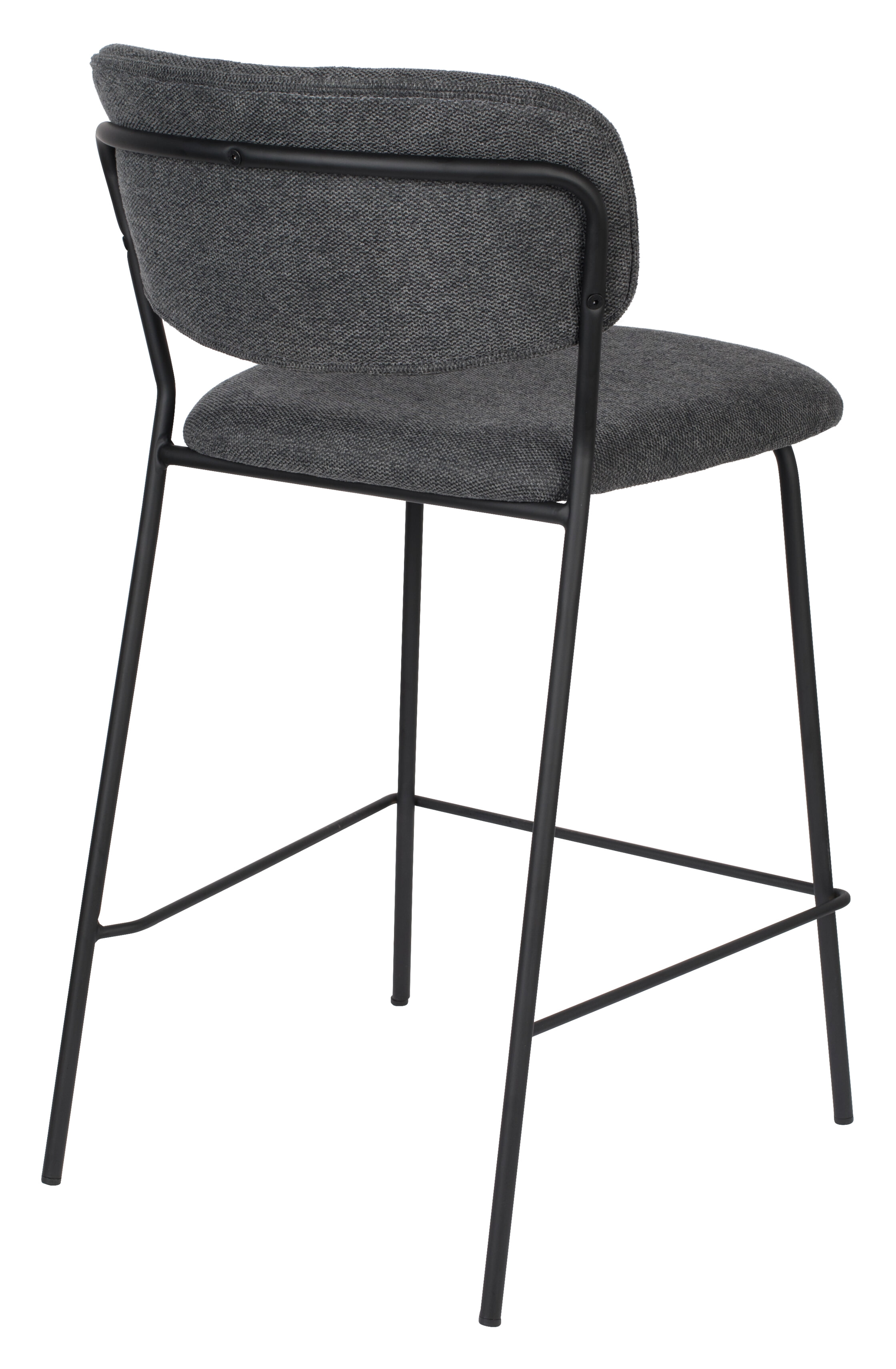 ZILT Barstoel 'Kolten' kleur Zwart/Donkergrijs (zithoogte 65cm)