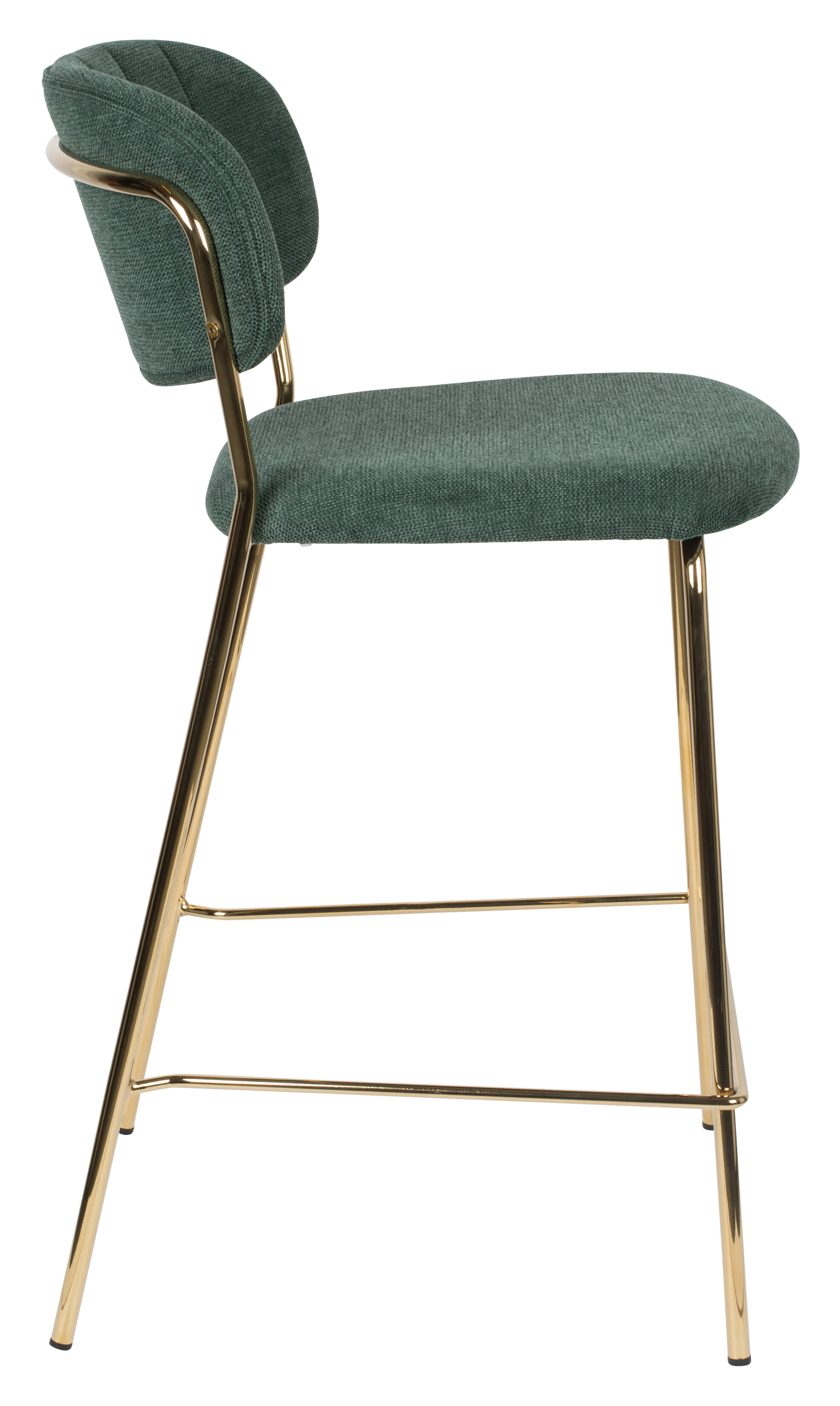 ZILT Barstoel 'Kolten' kleur Goud/Donkergroen (zithoogte 65cm)