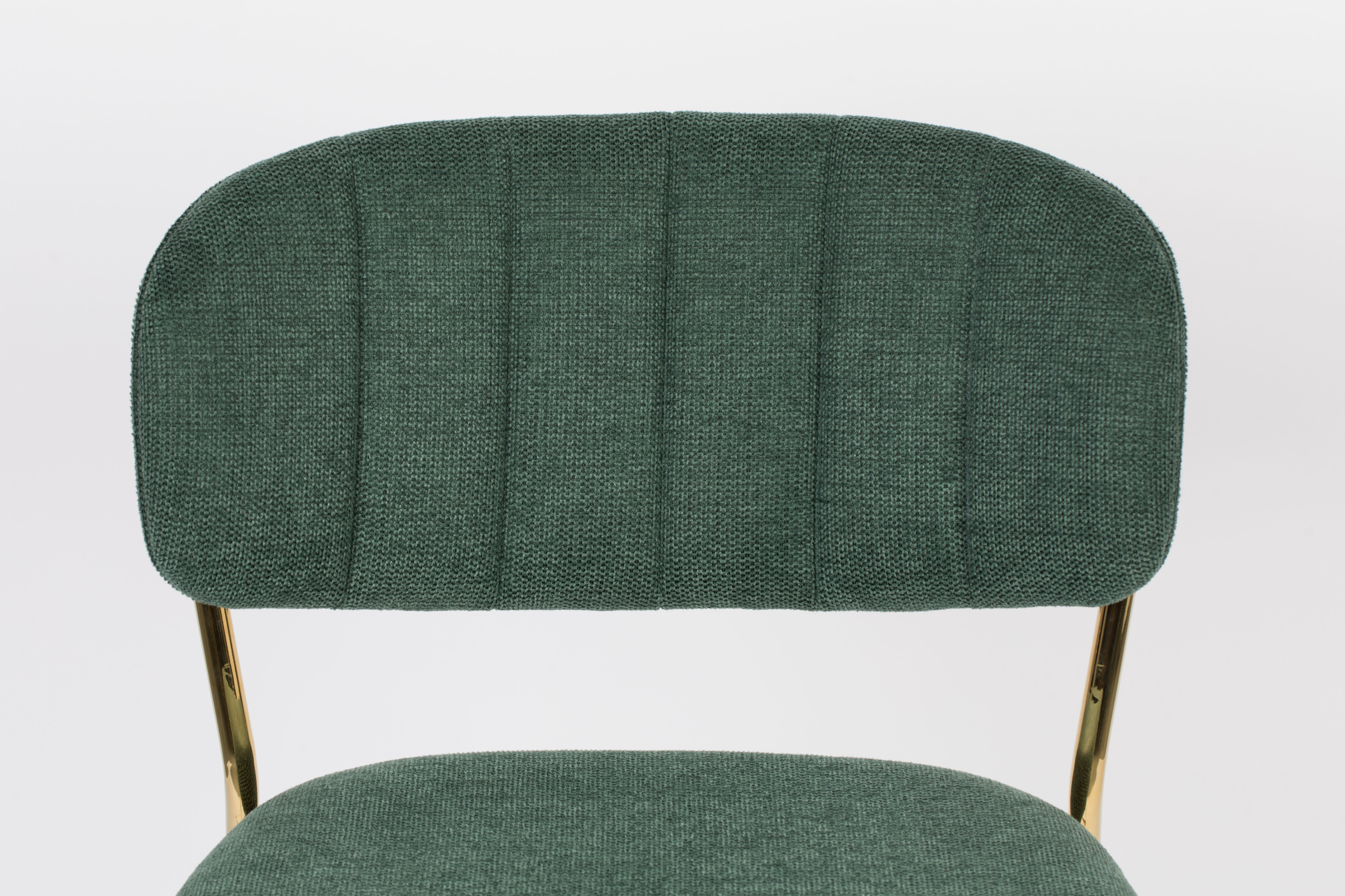 ZILT Barstoel 'Kolten' kleur Goud/Donkergroen (zithoogte 65cm)