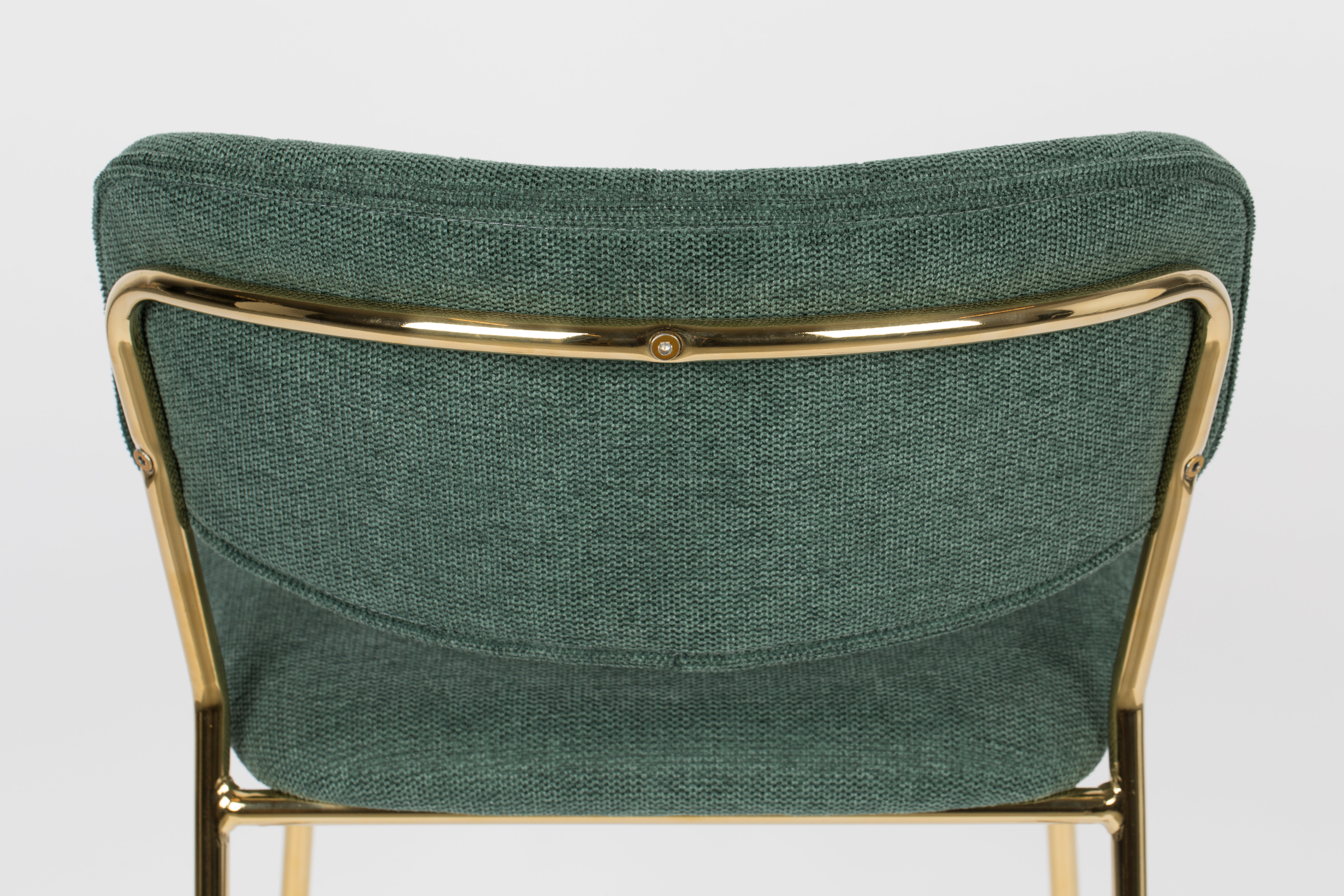 ZILT Barstoel 'Kolten' kleur Goud/Donkergroen (zithoogte 65cm)