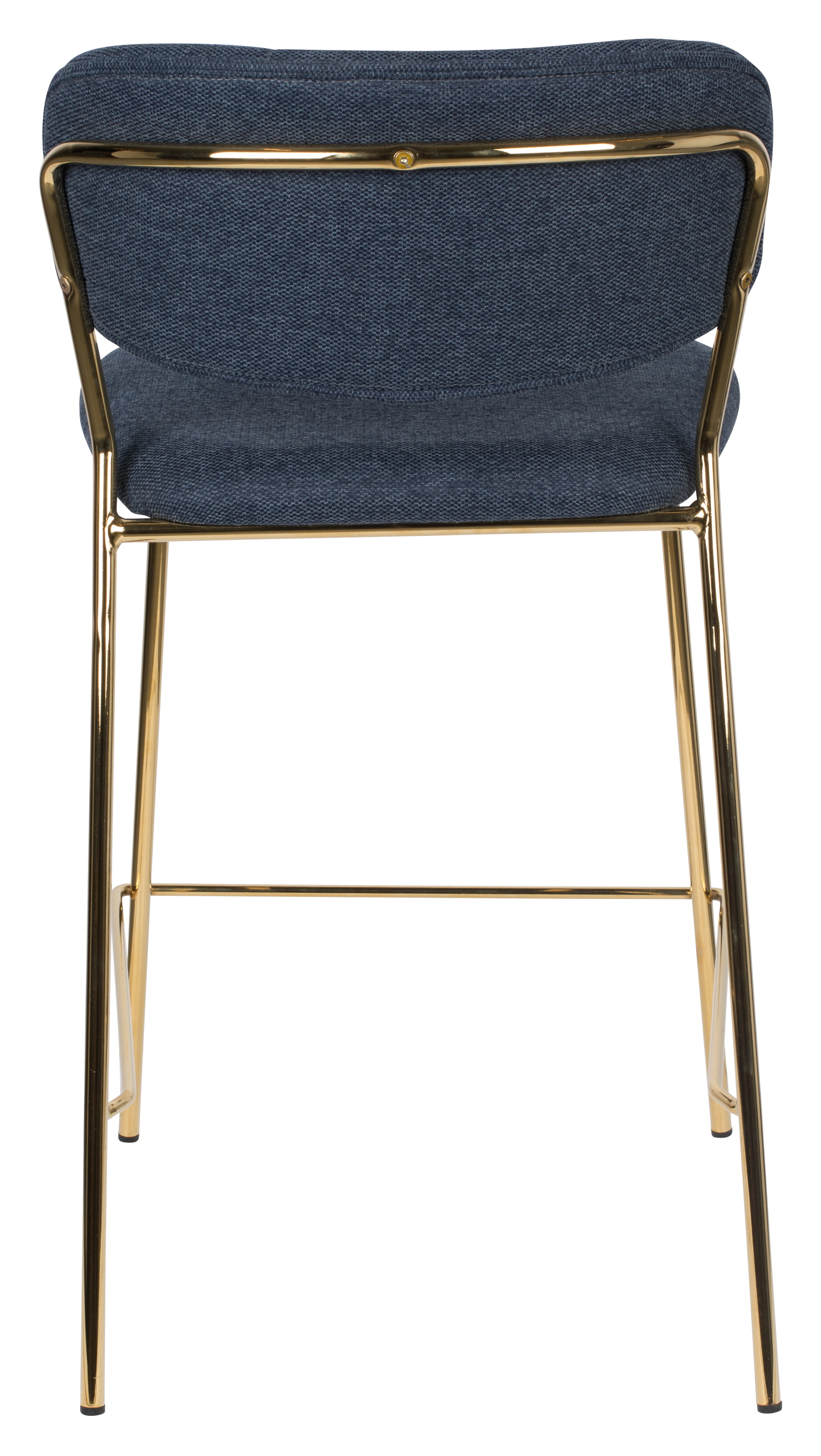 ZILT Barstoel 'Kolten' kleur Goud/Donkerblauw (zithoogte 65cm)