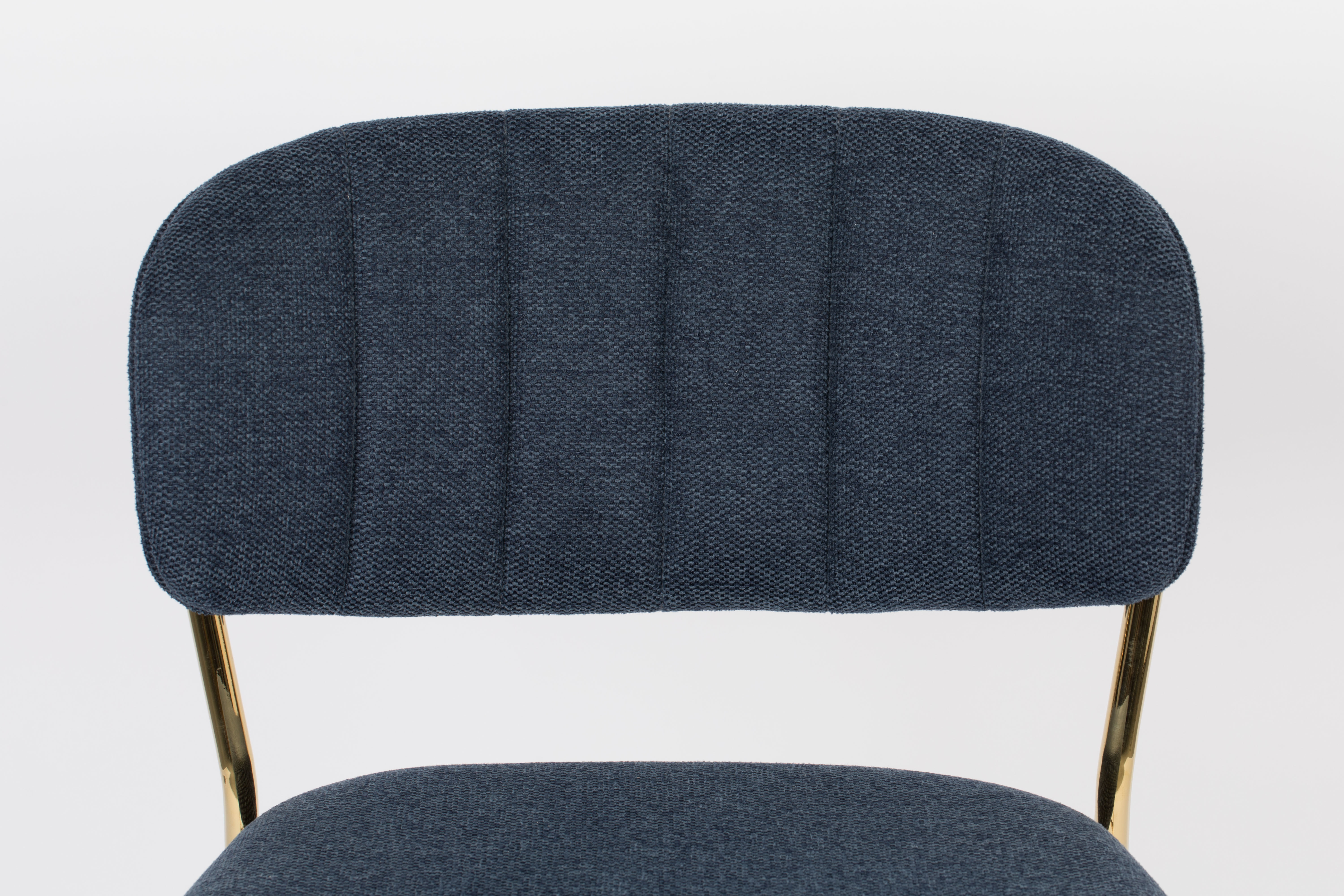 ZILT Barstoel 'Kolten' kleur Goud/Donkerblauw (zithoogte 65cm)