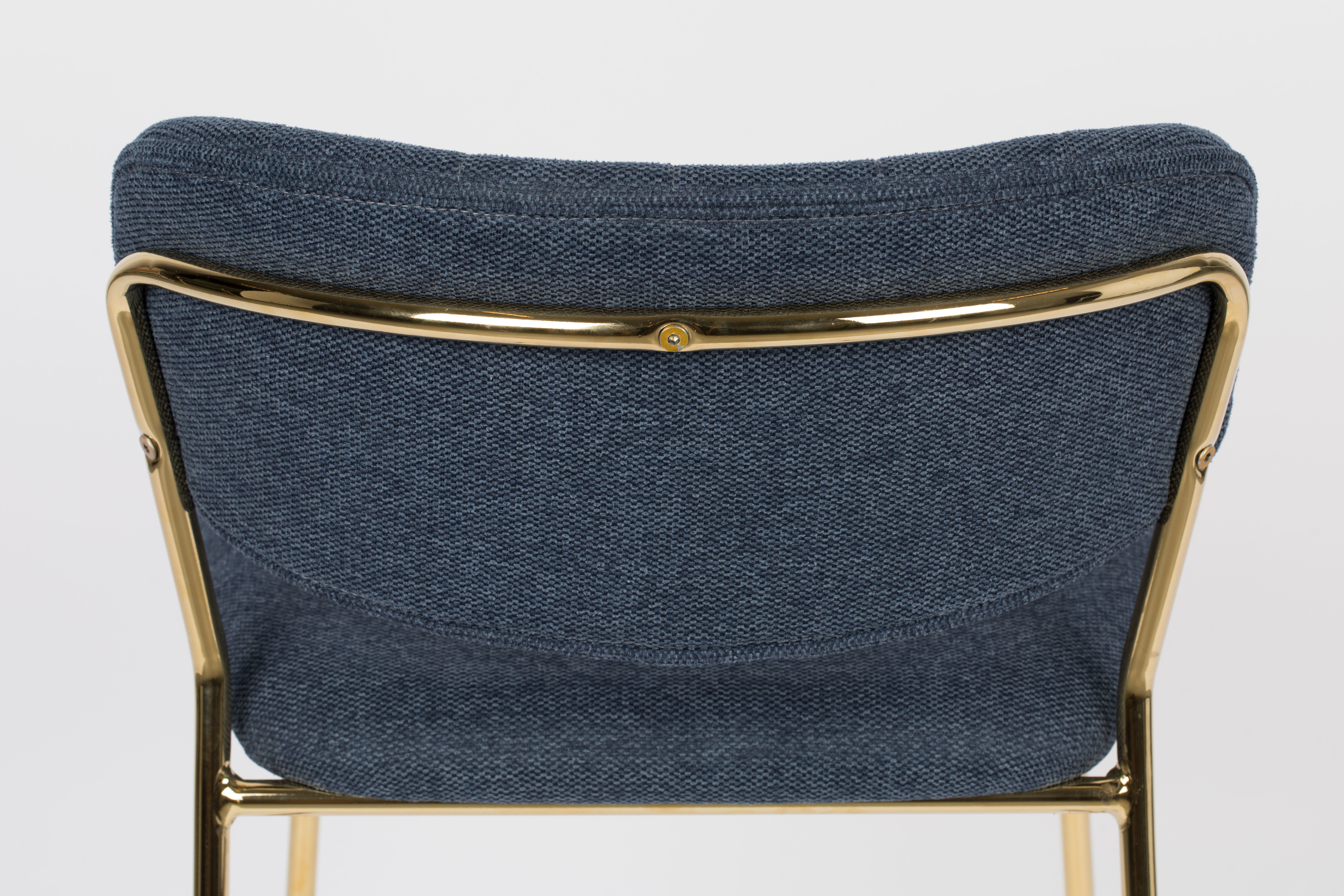 ZILT Barstoel 'Kolten' kleur Goud/Donkerblauw (zithoogte 65cm)