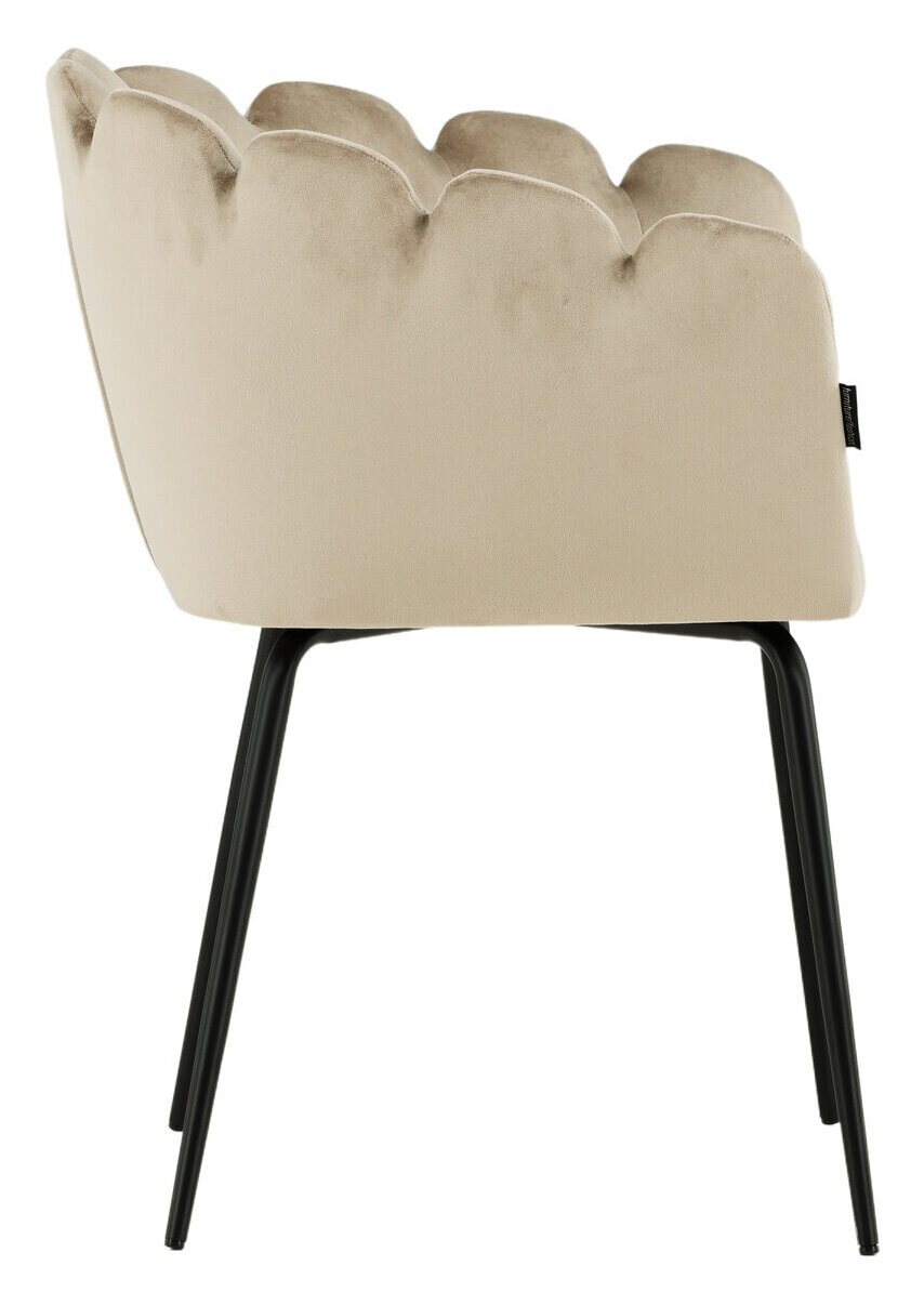 Nohr Eetkamerstoel 'Kyrstle' Met armleuning, Velvet, kleur Beige