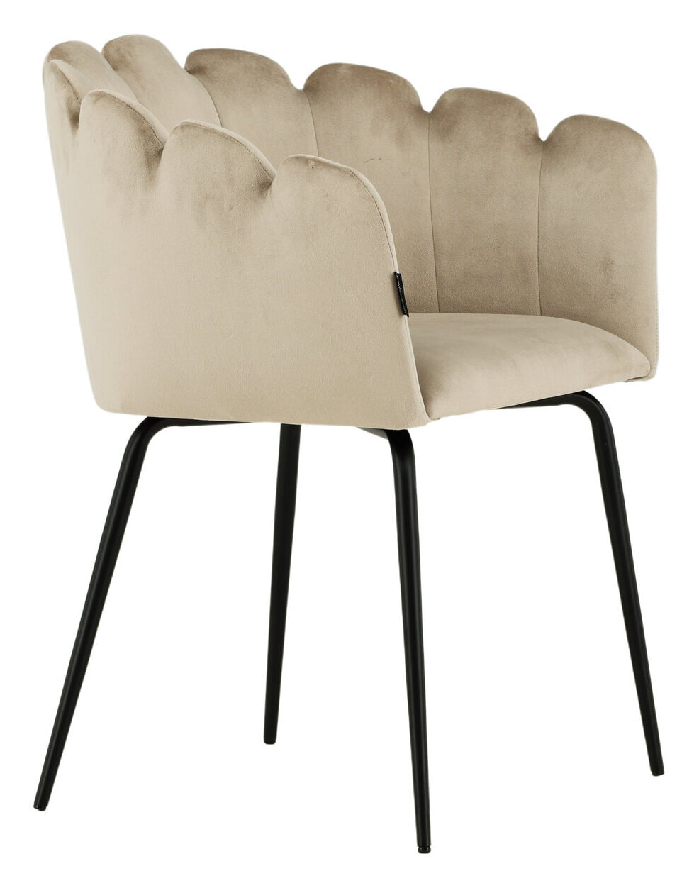 Nohr Eetkamerstoel 'Kyrstle' Met armleuning, Velvet, kleur Beige