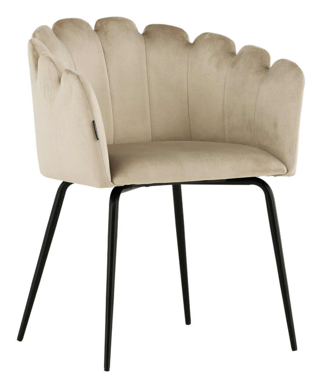 Nohr Eetkamerstoel 'Kyrstle' Met armleuning, Velvet, kleur Beige