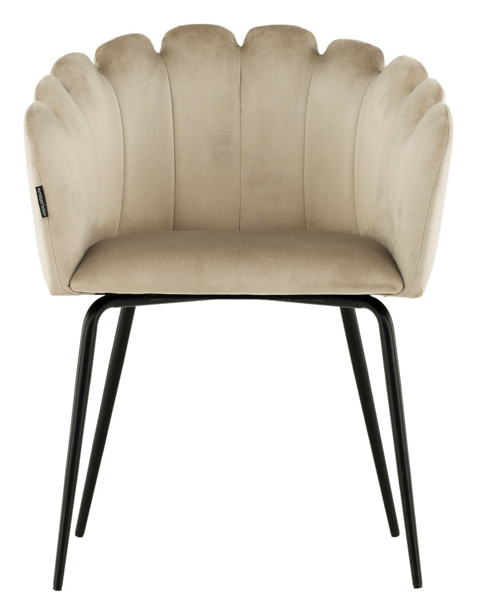 Nohr Eetkamerstoel 'Kyrstle' Met armleuning, Velvet, kleur Beige