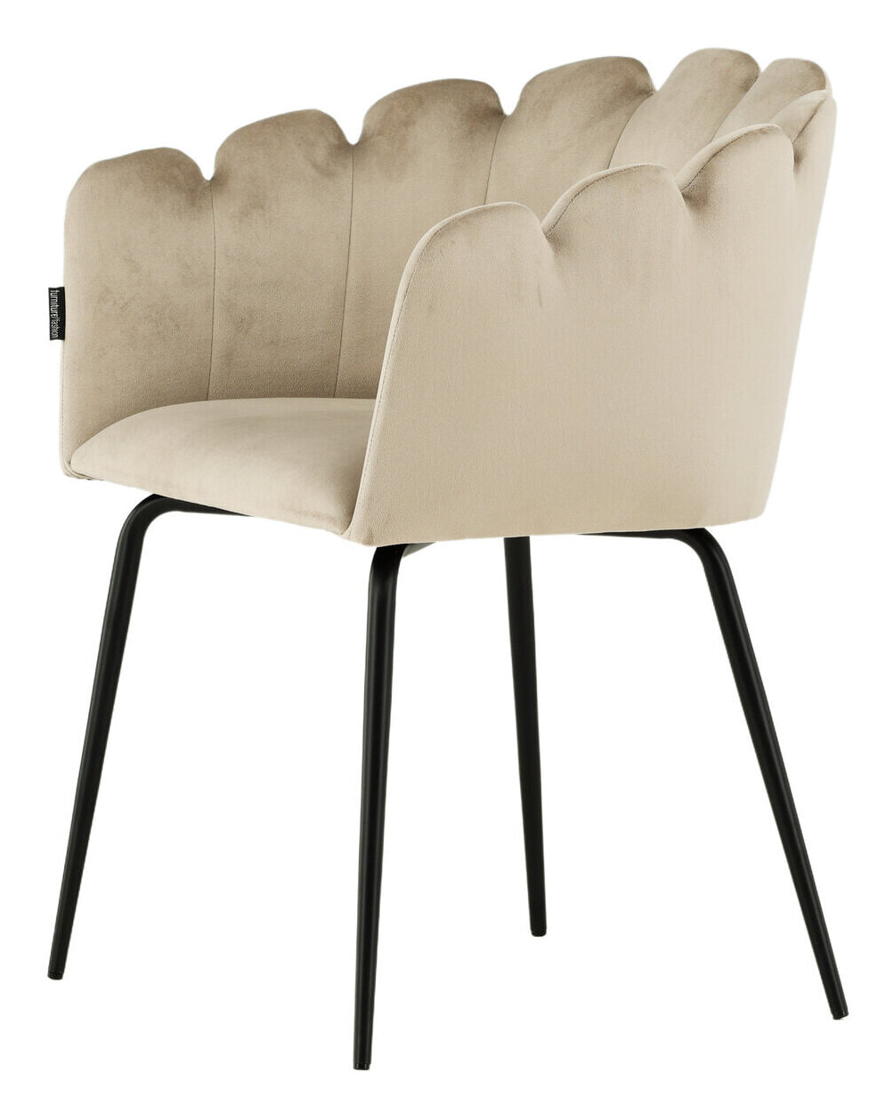 Nohr Eetkamerstoel 'Kyrstle' Met armleuning, Velvet, kleur Beige
