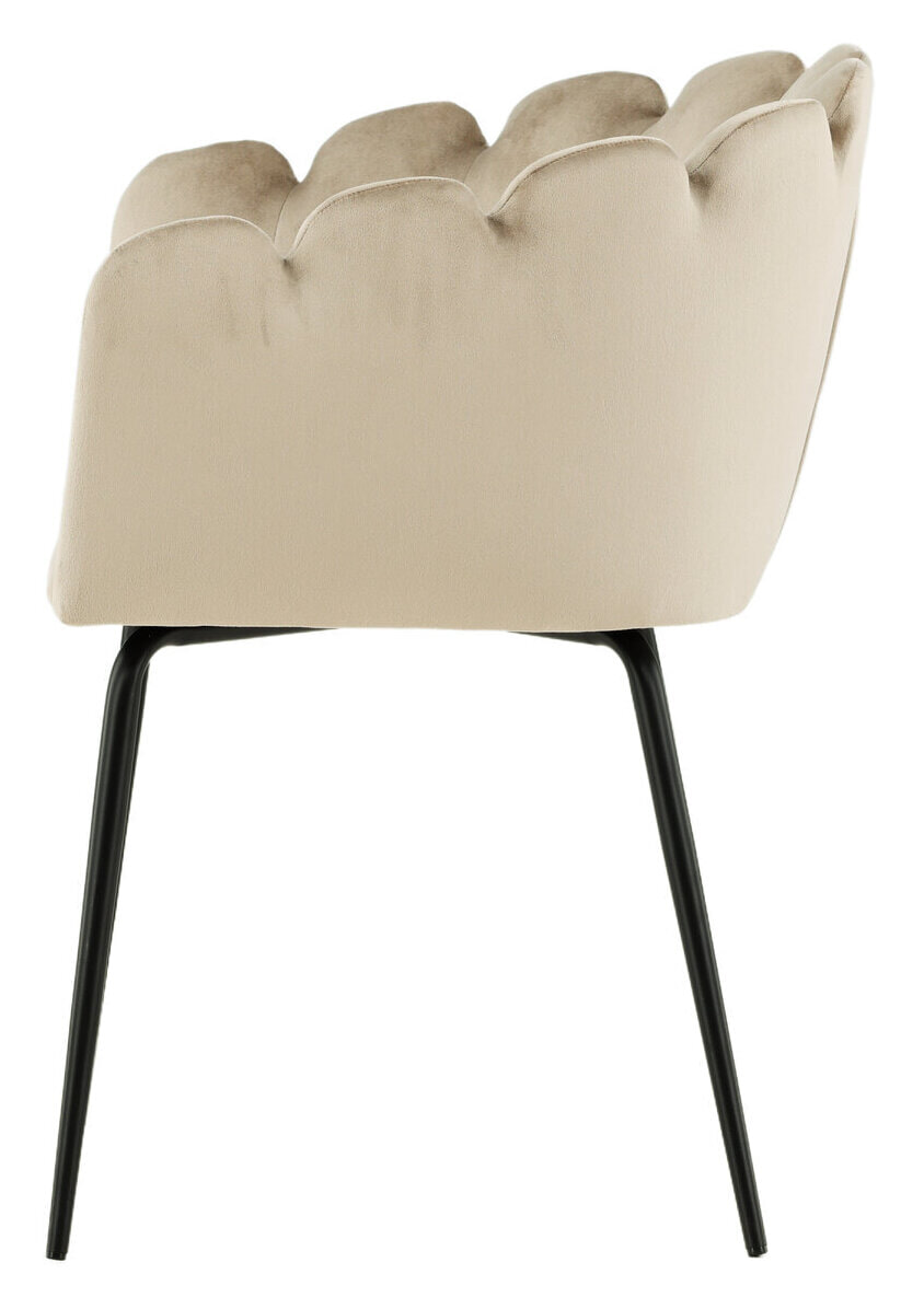 Nohr Eetkamerstoel 'Kyrstle' Met armleuning, Velvet, kleur Beige