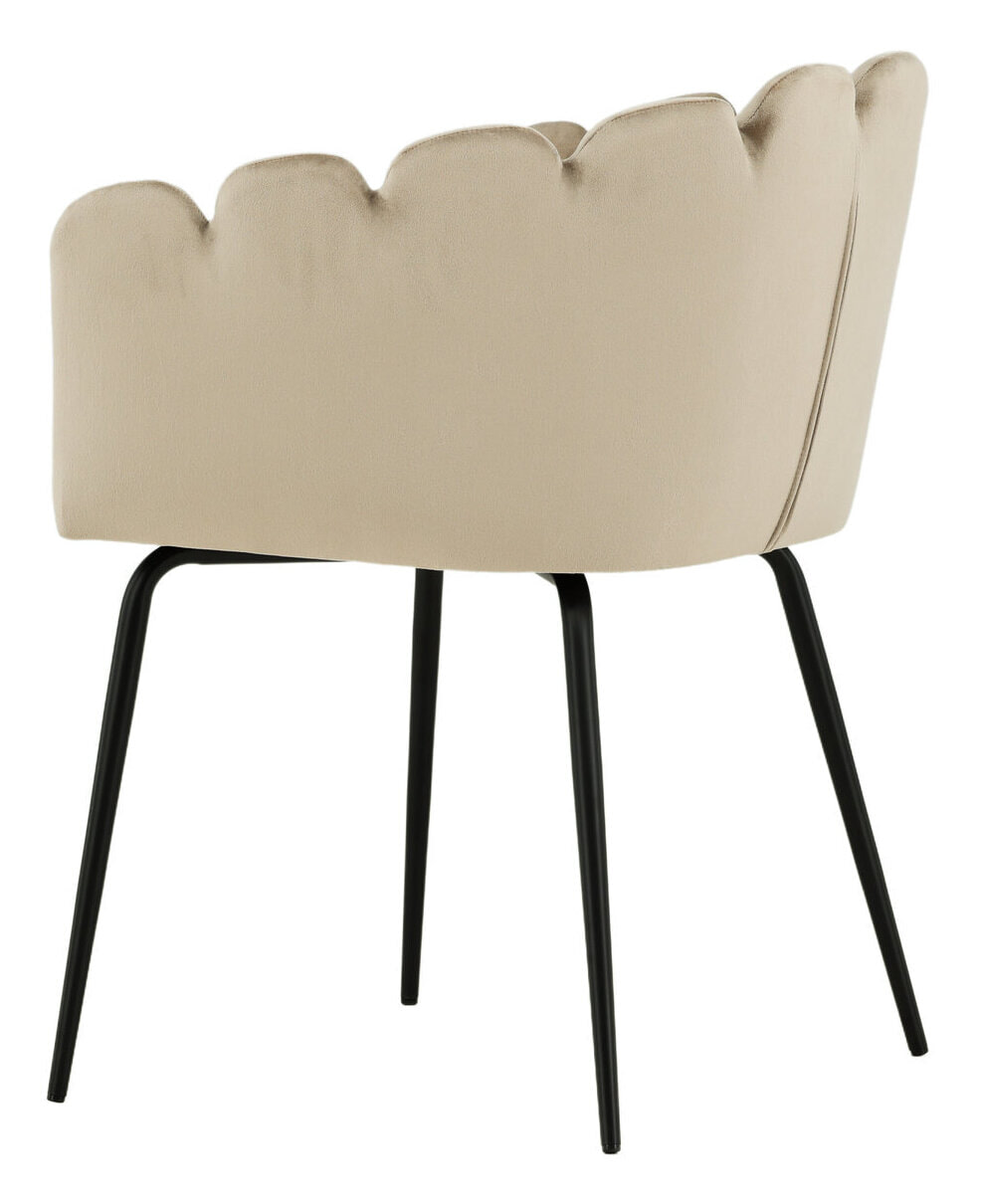 Nohr Eetkamerstoel 'Kyrstle' Met armleuning, Velvet, kleur Beige