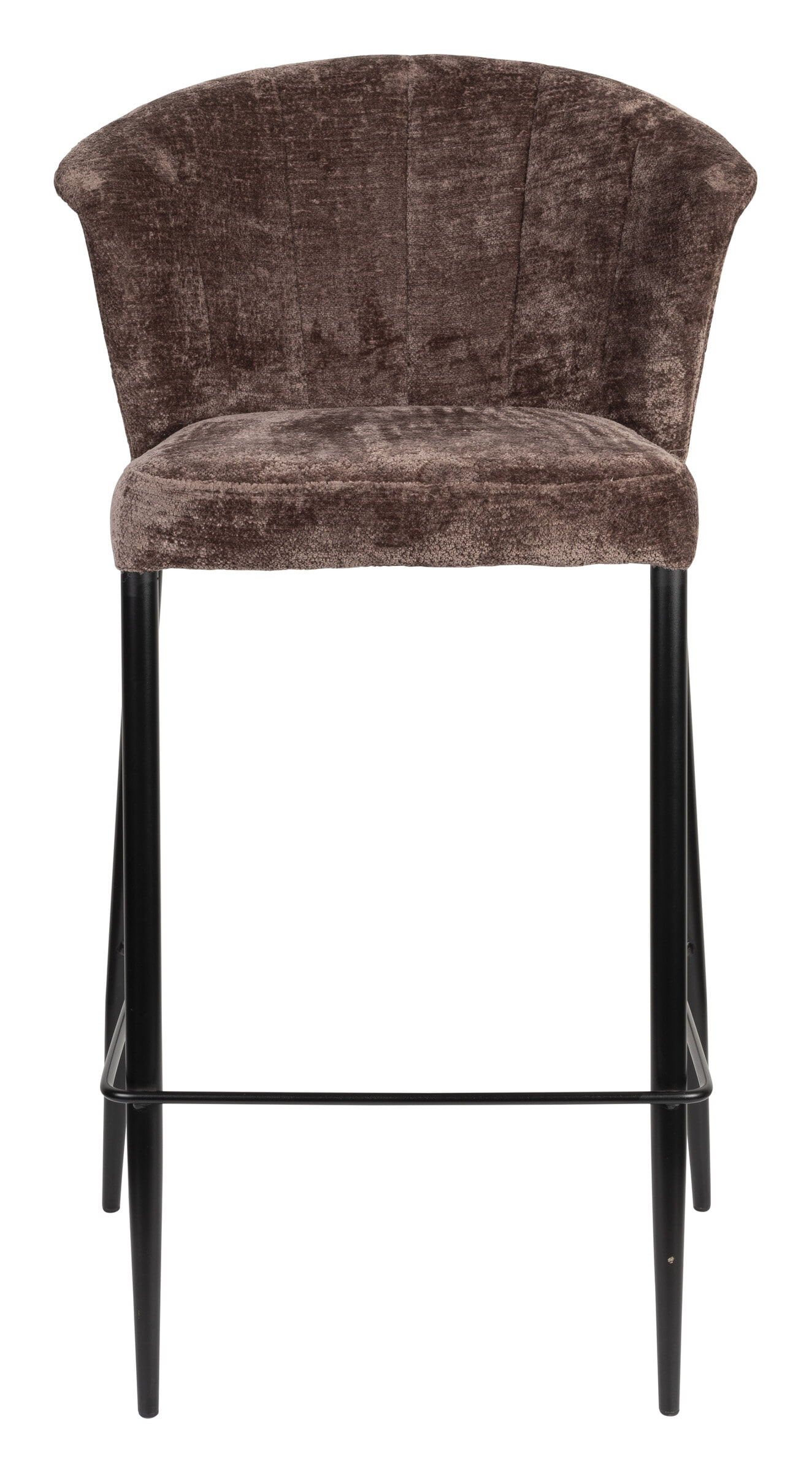 Dutchbone Barstoel 'Georgia' Chenille, kleur Paars (zithoogte 75cm)