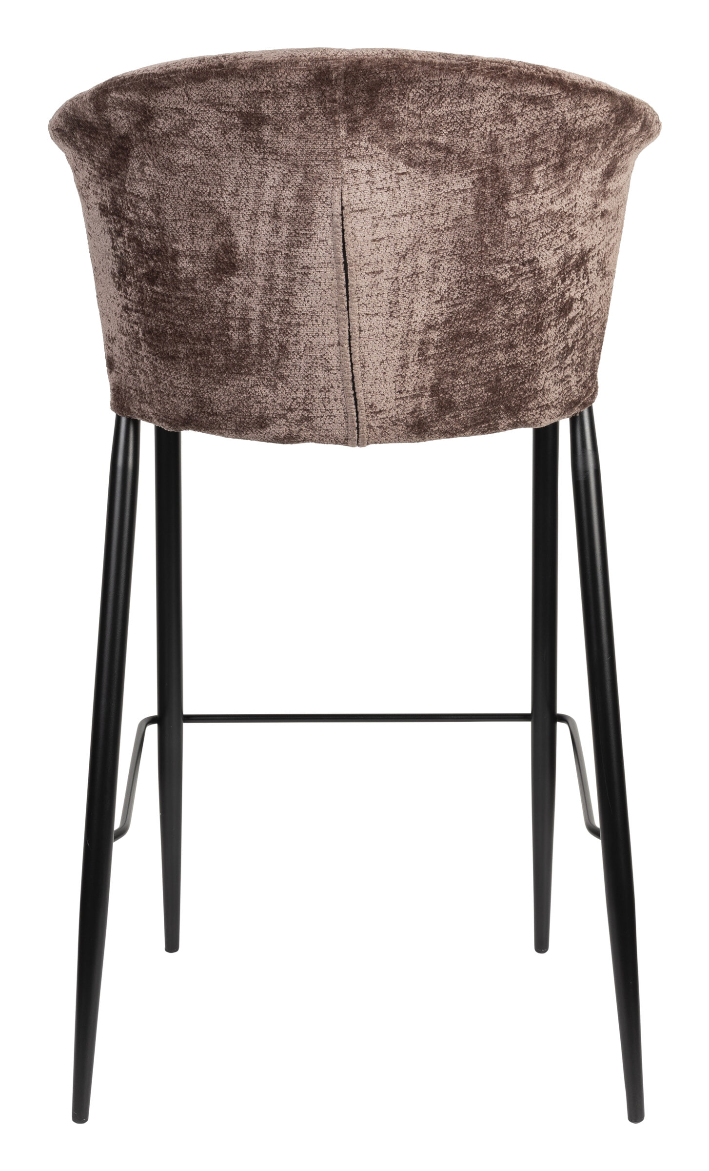 Dutchbone Barstoel 'Georgia' Chenille, kleur Paars (zithoogte 75cm)
