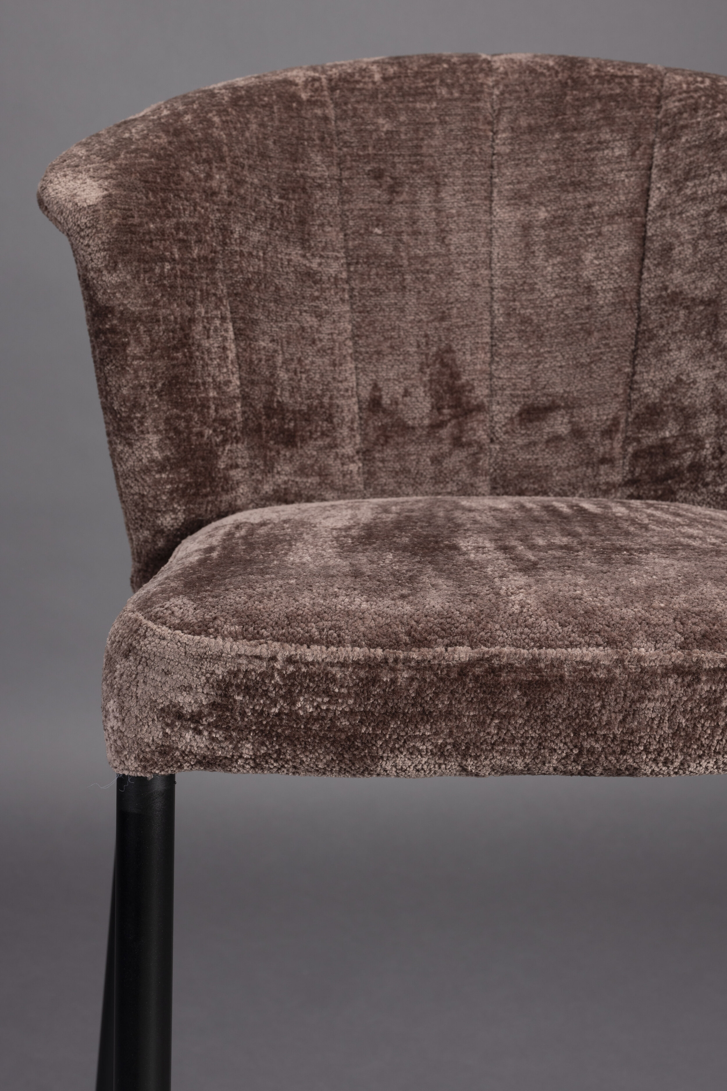 Dutchbone Barstoel 'Georgia' Chenille, kleur Paars (zithoogte 75cm)
