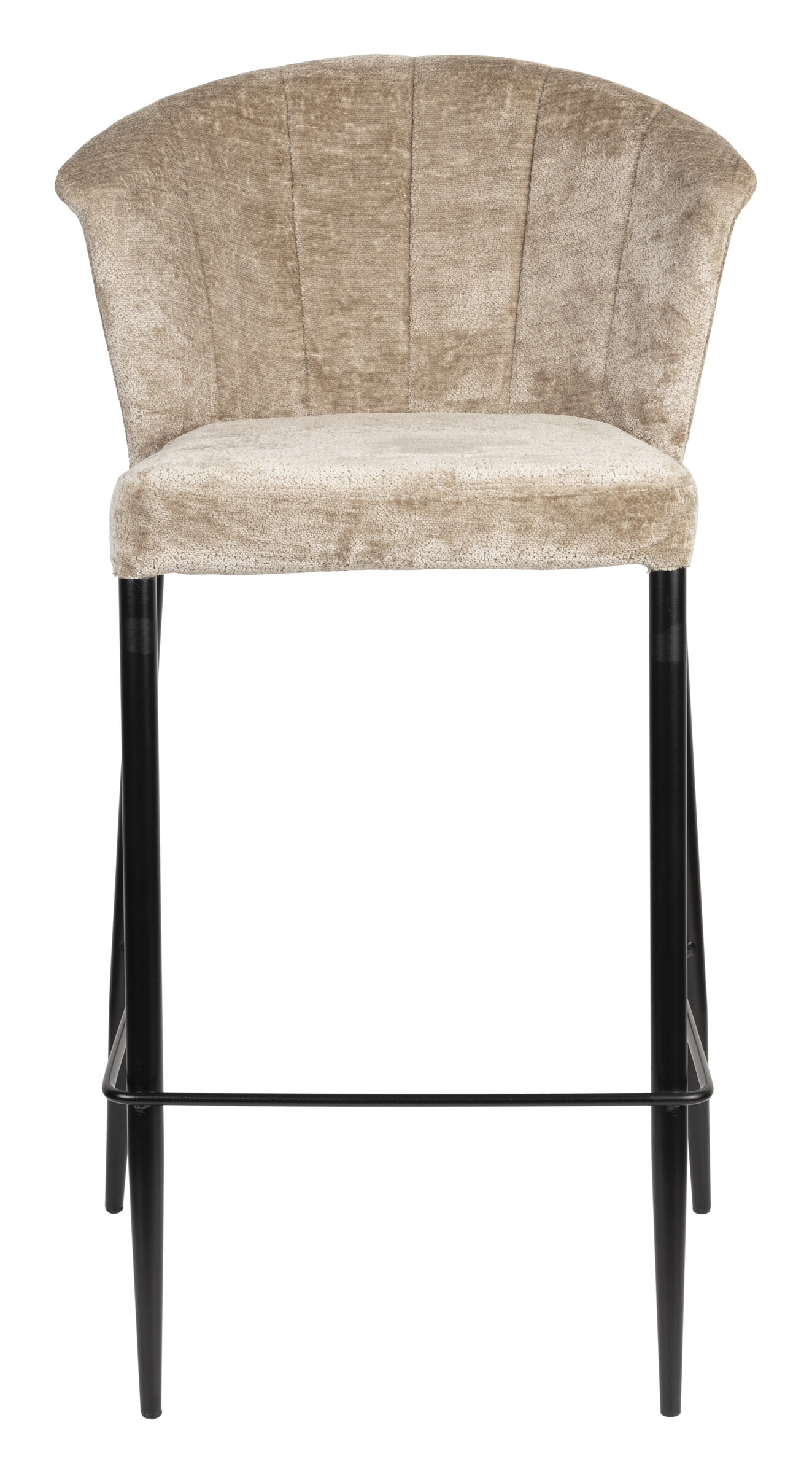 Dutchbone Barstoel 'Georgia' Chenille, kleur Beige (zithoogte 75cm)