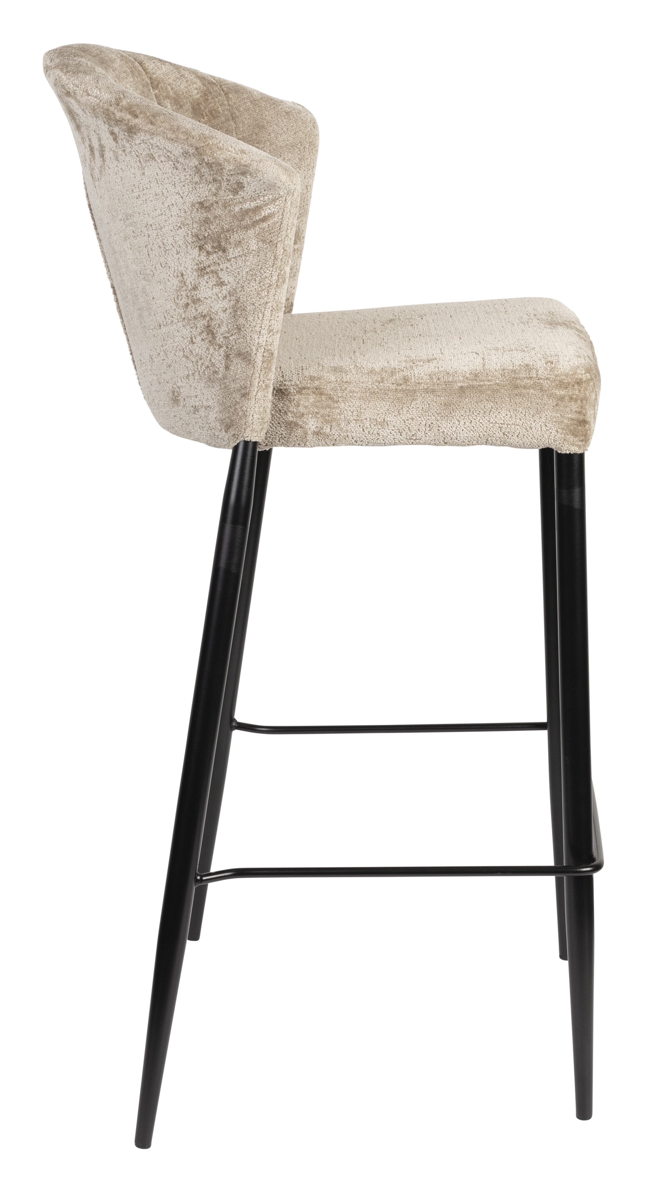 Dutchbone Barstoel 'Georgia' Chenille, kleur Beige (zithoogte 75cm)