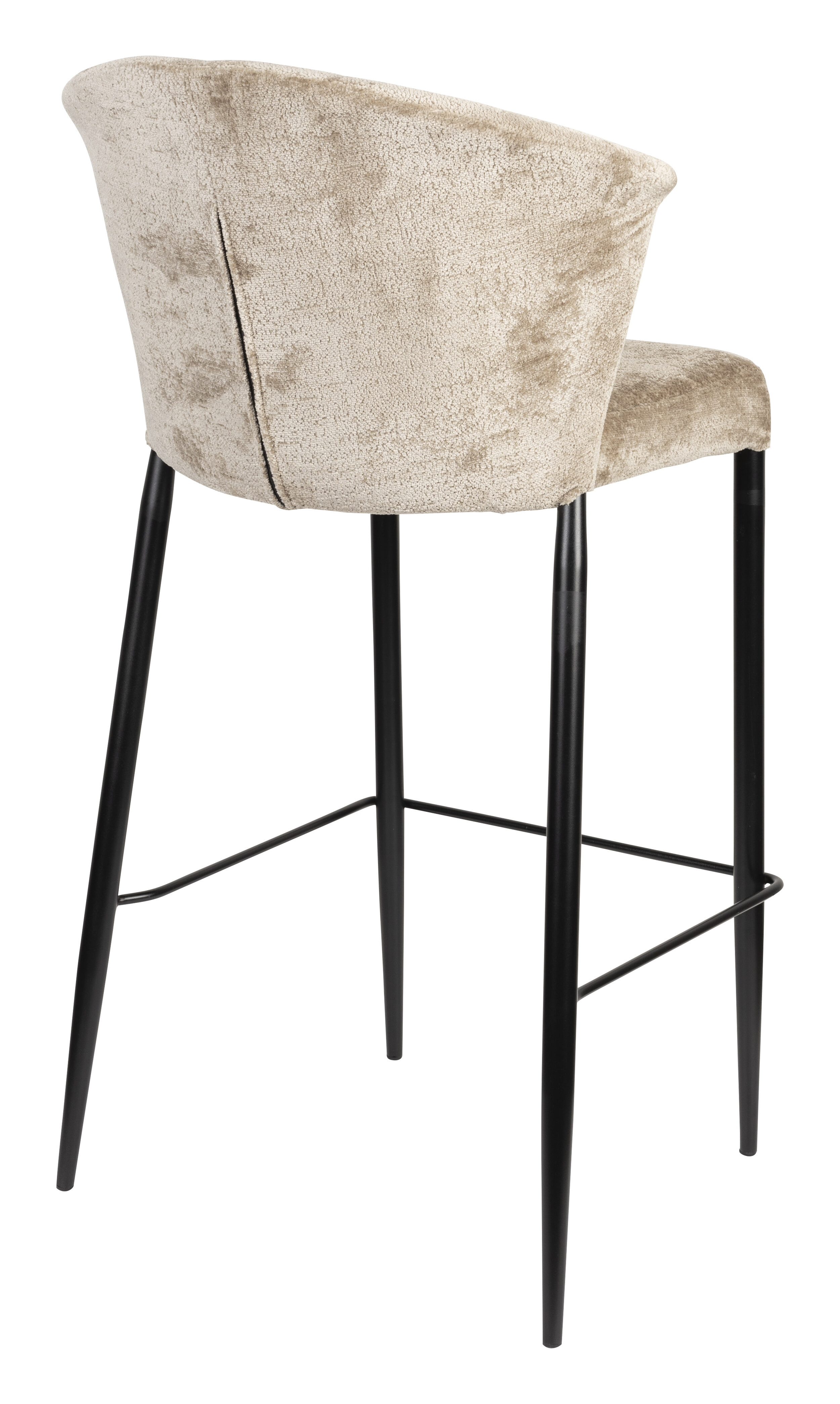 Dutchbone Barstoel 'Georgia' Chenille, kleur Beige (zithoogte 75cm)