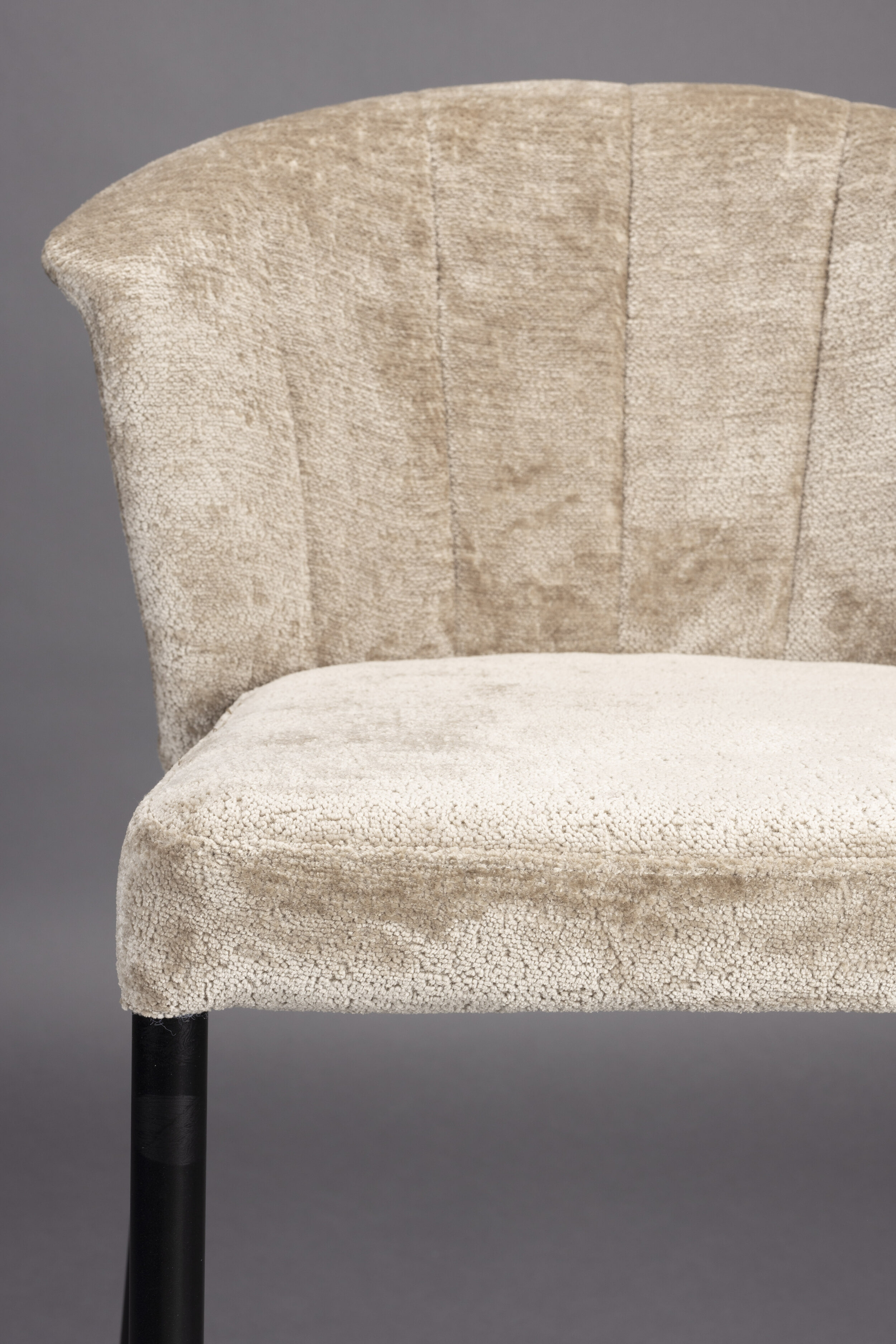 Dutchbone Barstoel 'Georgia' Chenille, kleur Beige (zithoogte 75cm)