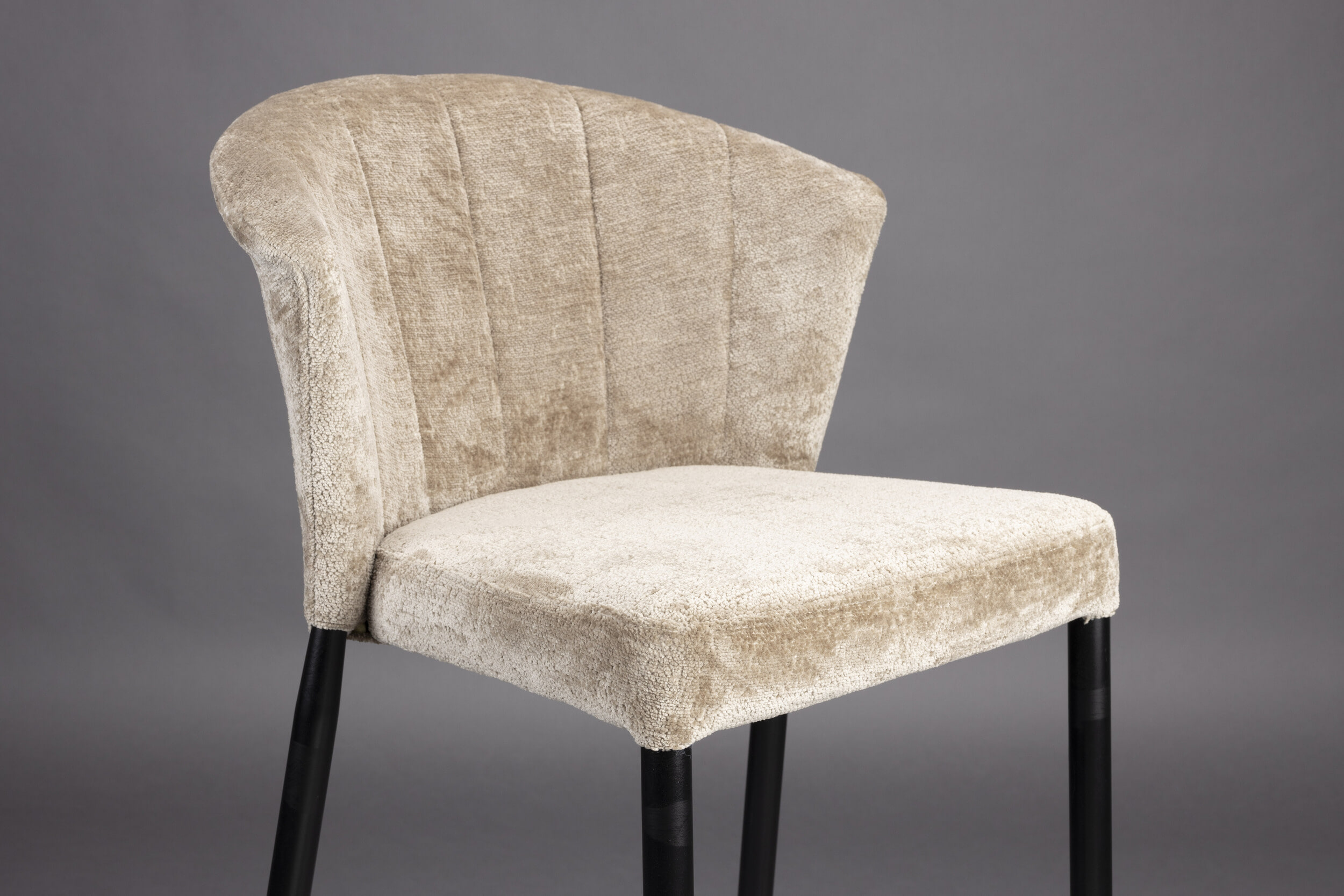 Dutchbone Barstoel 'Georgia' Chenille, kleur Beige (zithoogte 75cm)