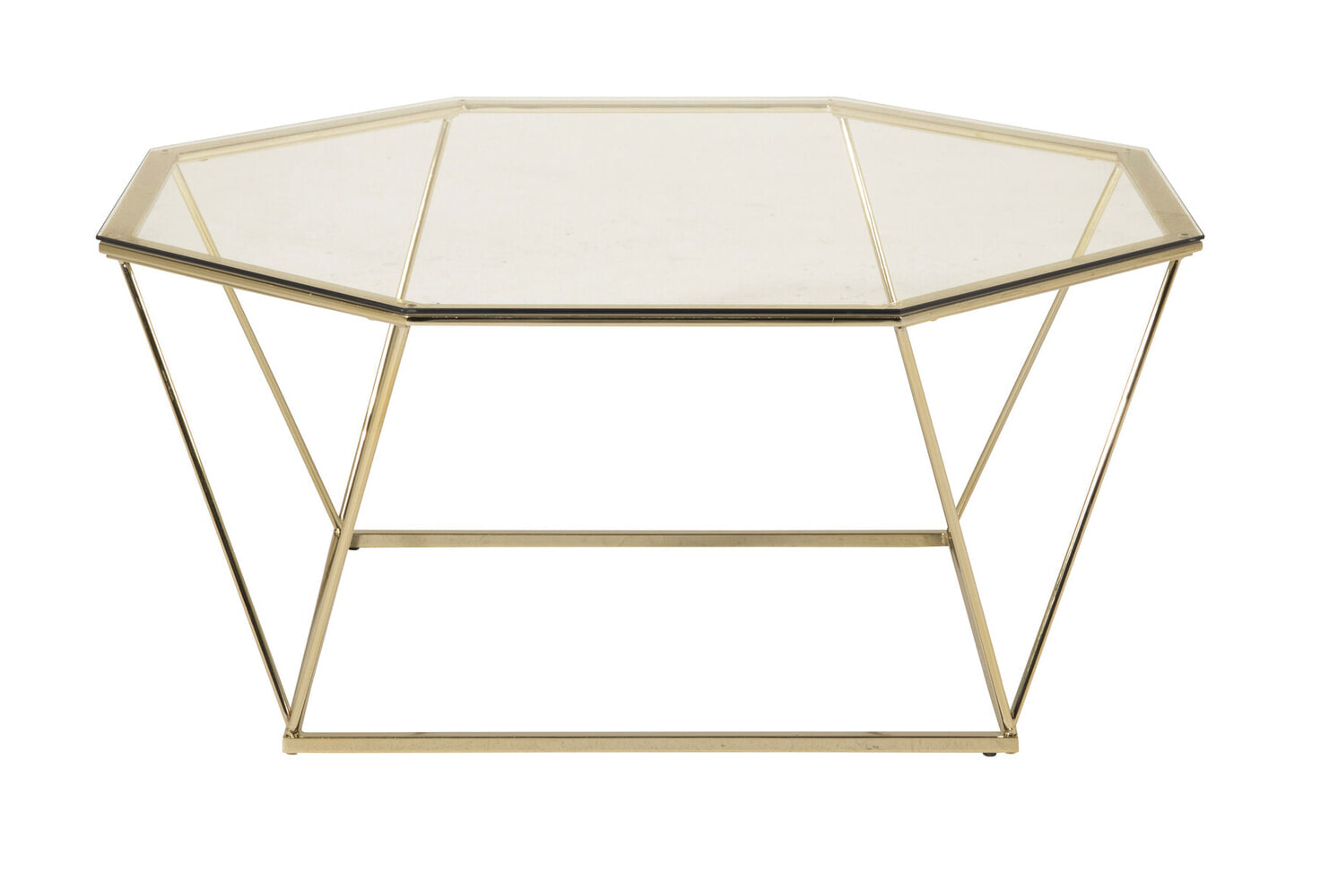 Nohr Salontafel 'Torrian' Glas, 100 x 100cm, kleur Goud