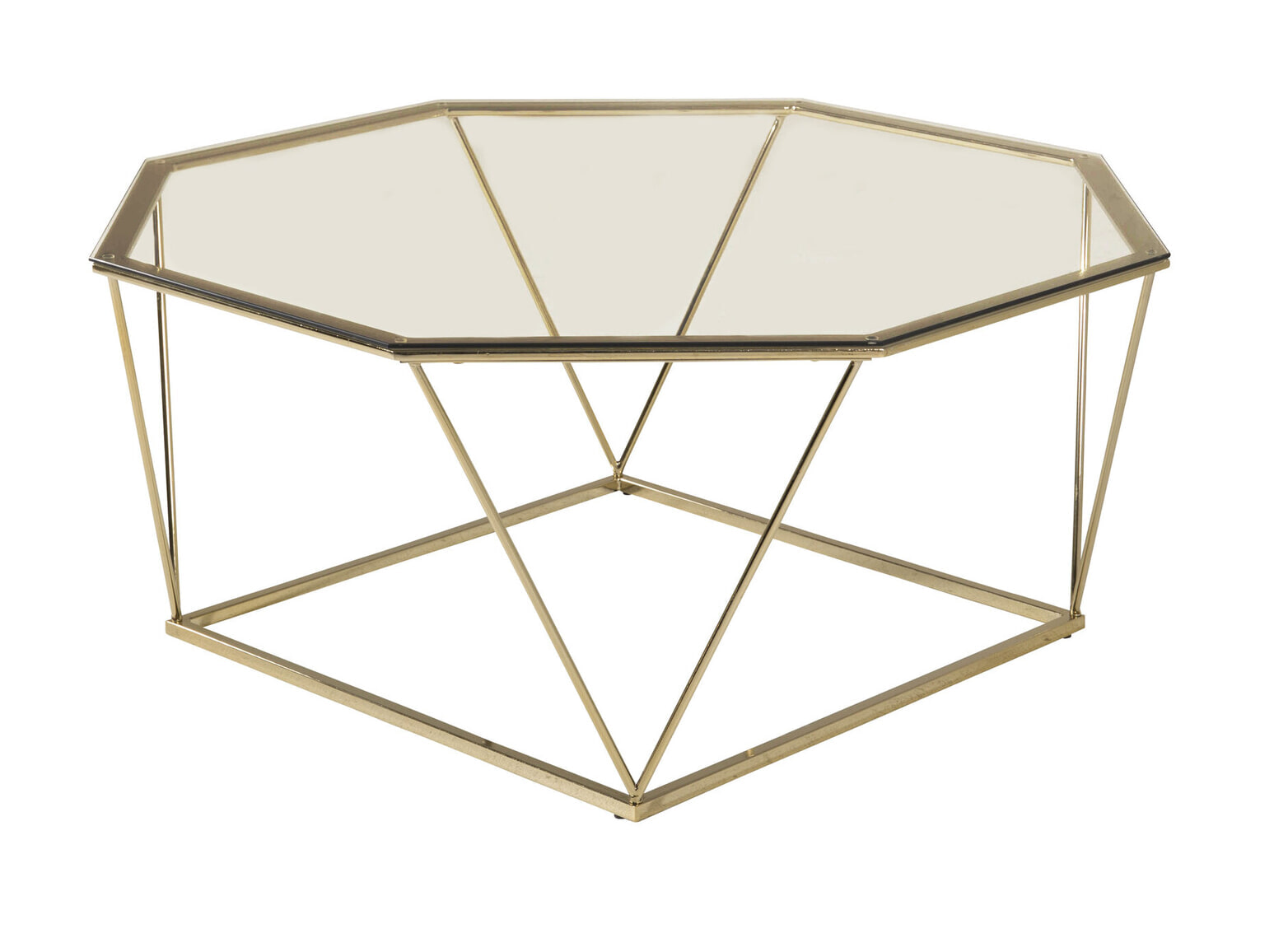 Nohr Salontafel 'Torrian' Glas, 100 x 100cm, kleur Goud
