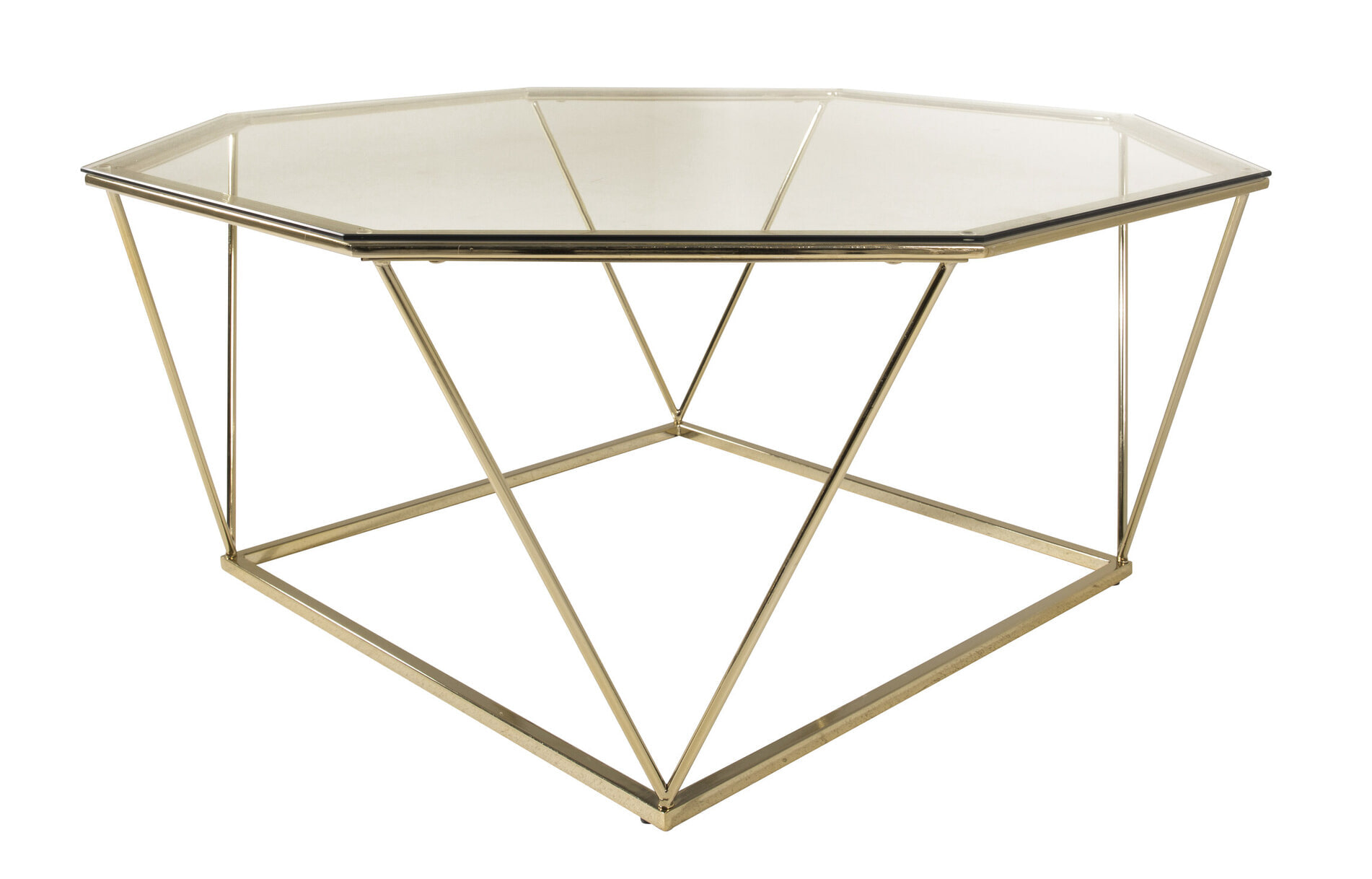 Nohr Salontafel 'Torrian' Glas, 100 x 100cm, kleur Goud