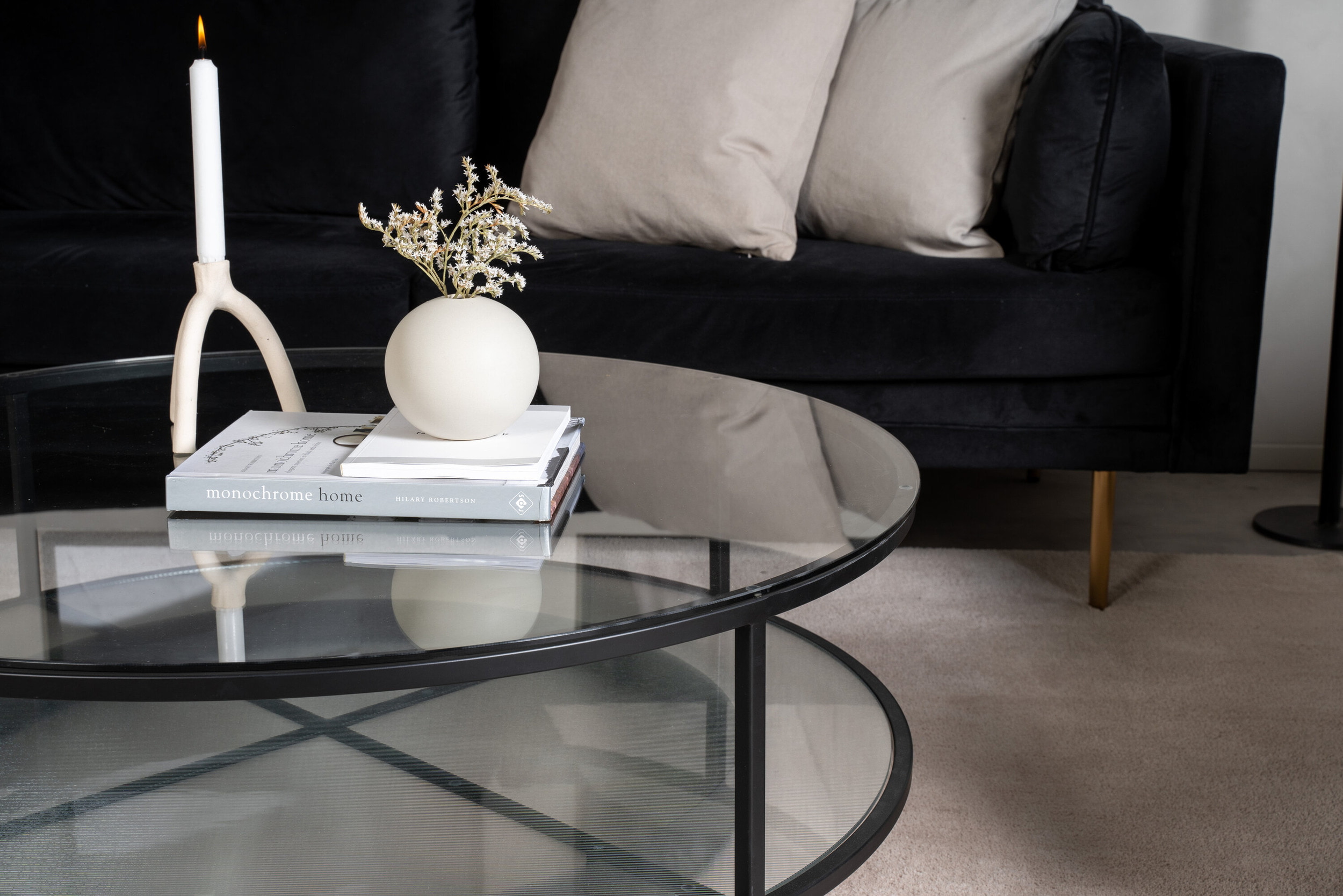 Nohr Ronde Salontafel 'Nivea' Glas, 100cm