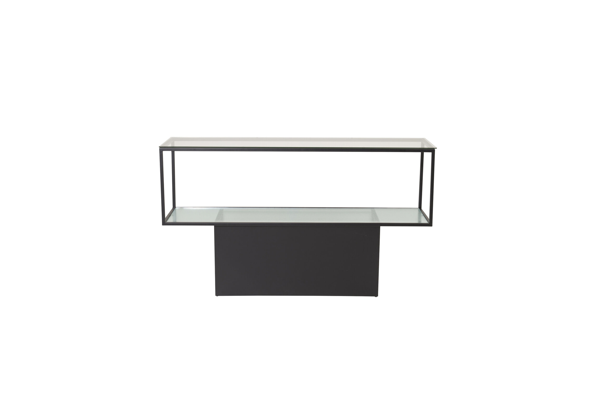 Nohr Sidetable 'Sheema' 130 x 35cm Glas met zwart metaal