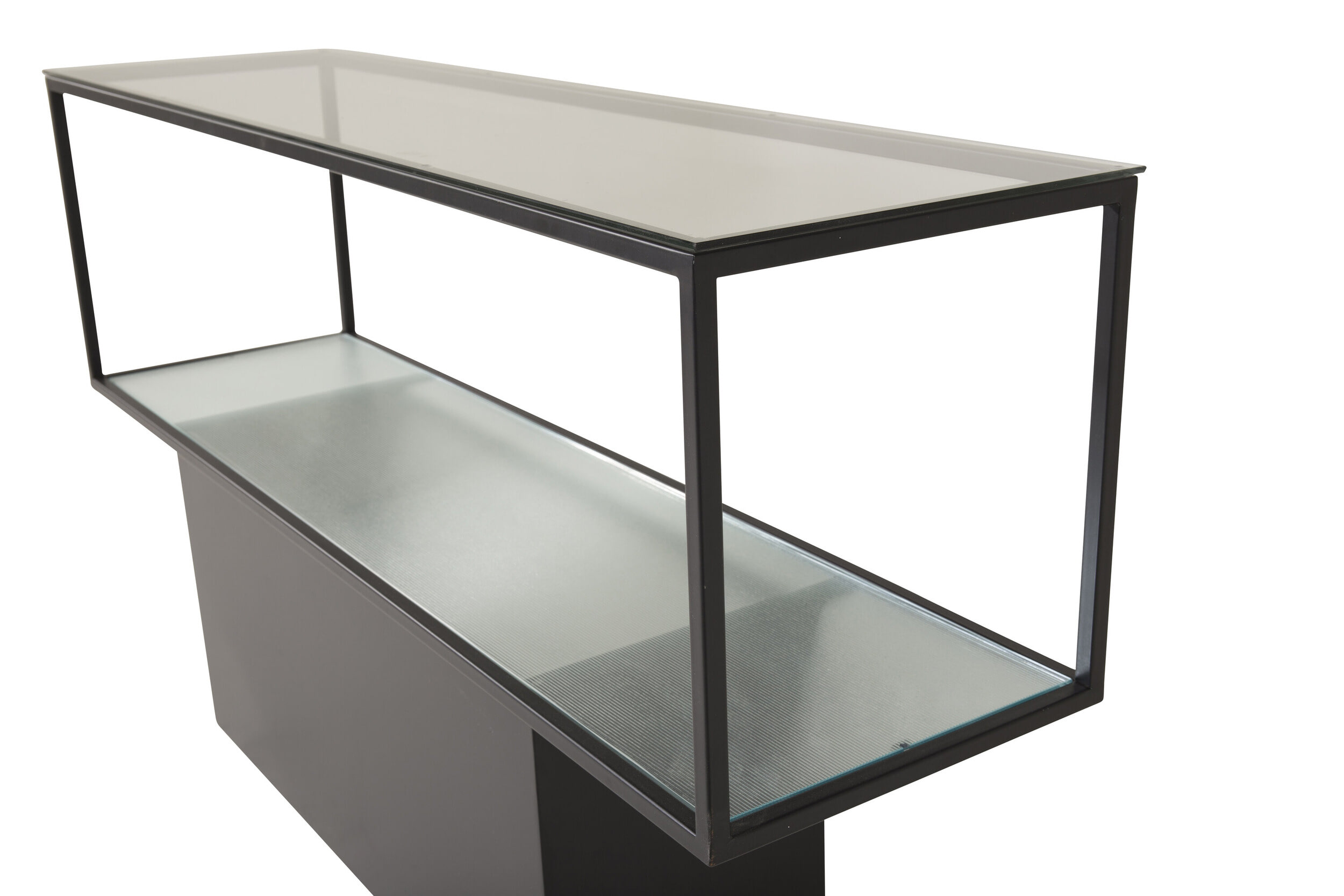 Nohr Sidetable 'Sheema' 130 x 35cm Glas met zwart metaal