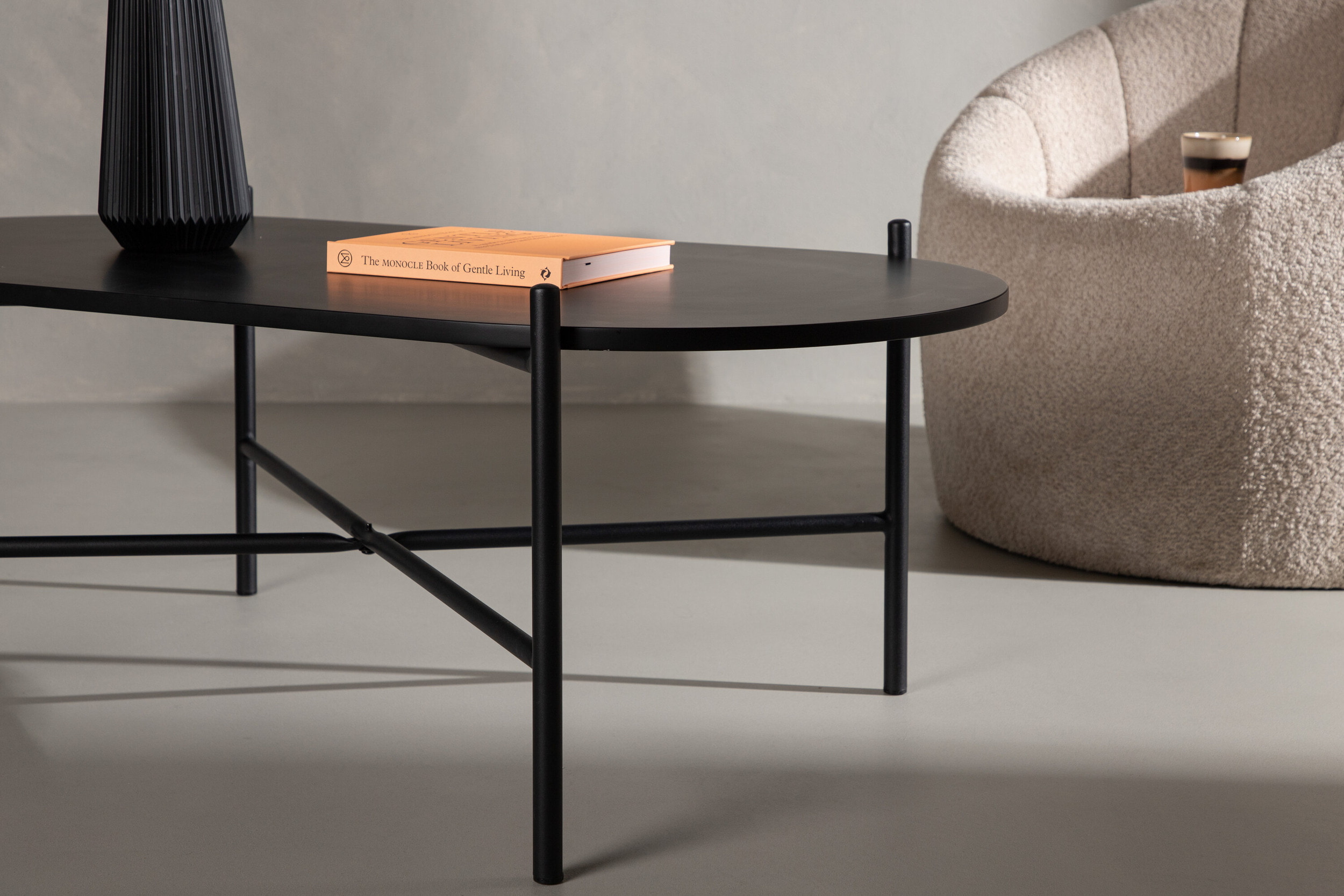 Nohr Ovale Salontafel 'Tieshia' 120 x 60cm, kleur Zwart