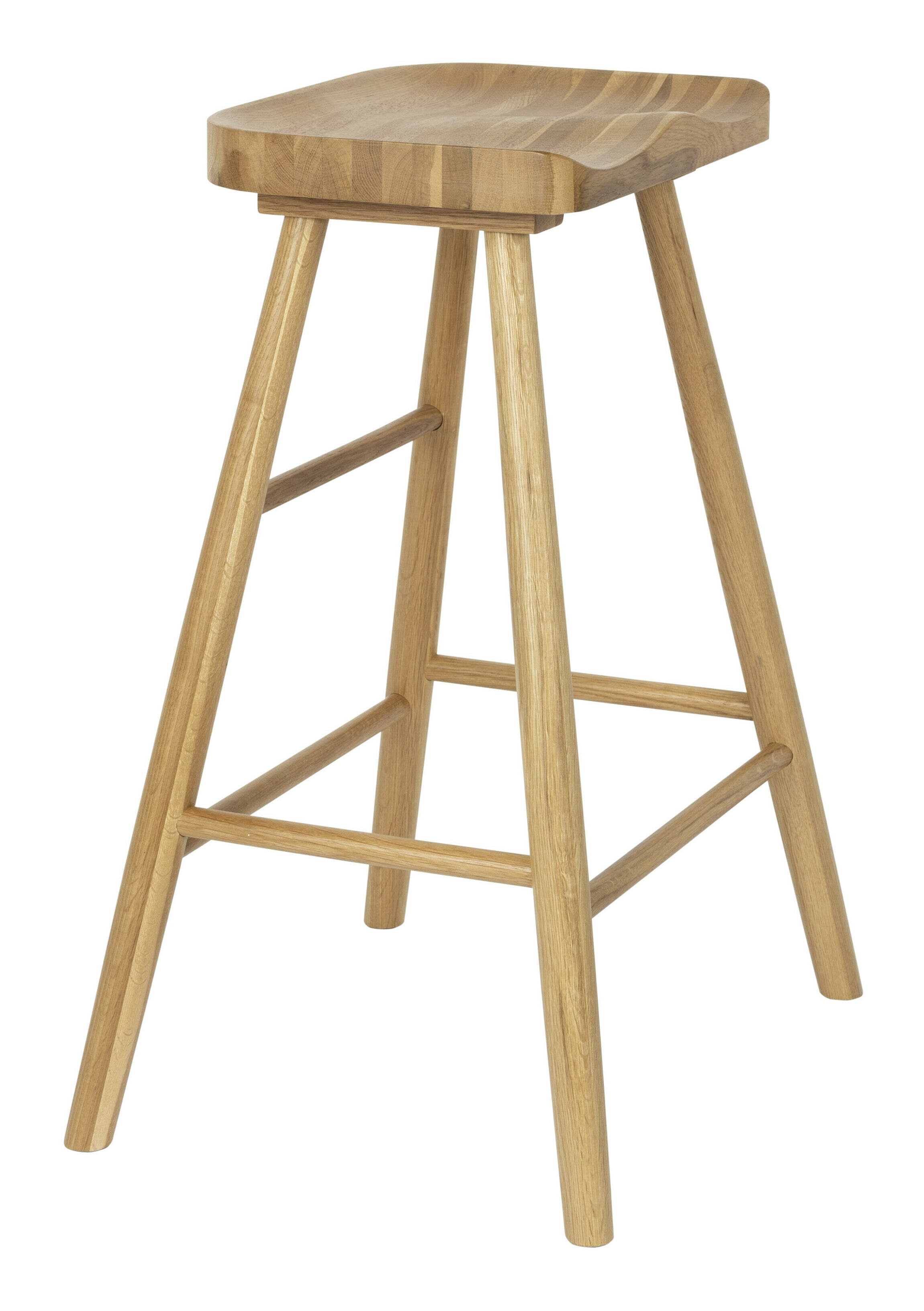 ZILT Barstoel 'Marky' Eikenhout, kleur Naturel (zithoogte 64cm)