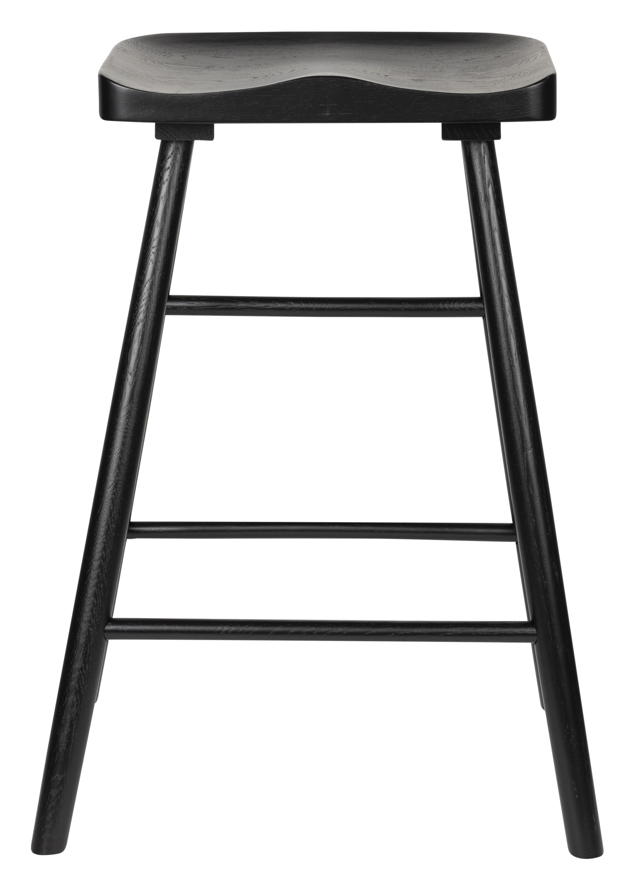 ZILT Barstoel 'Marky' Eikenhout, kleur Zwart (zithoogte 64cm)