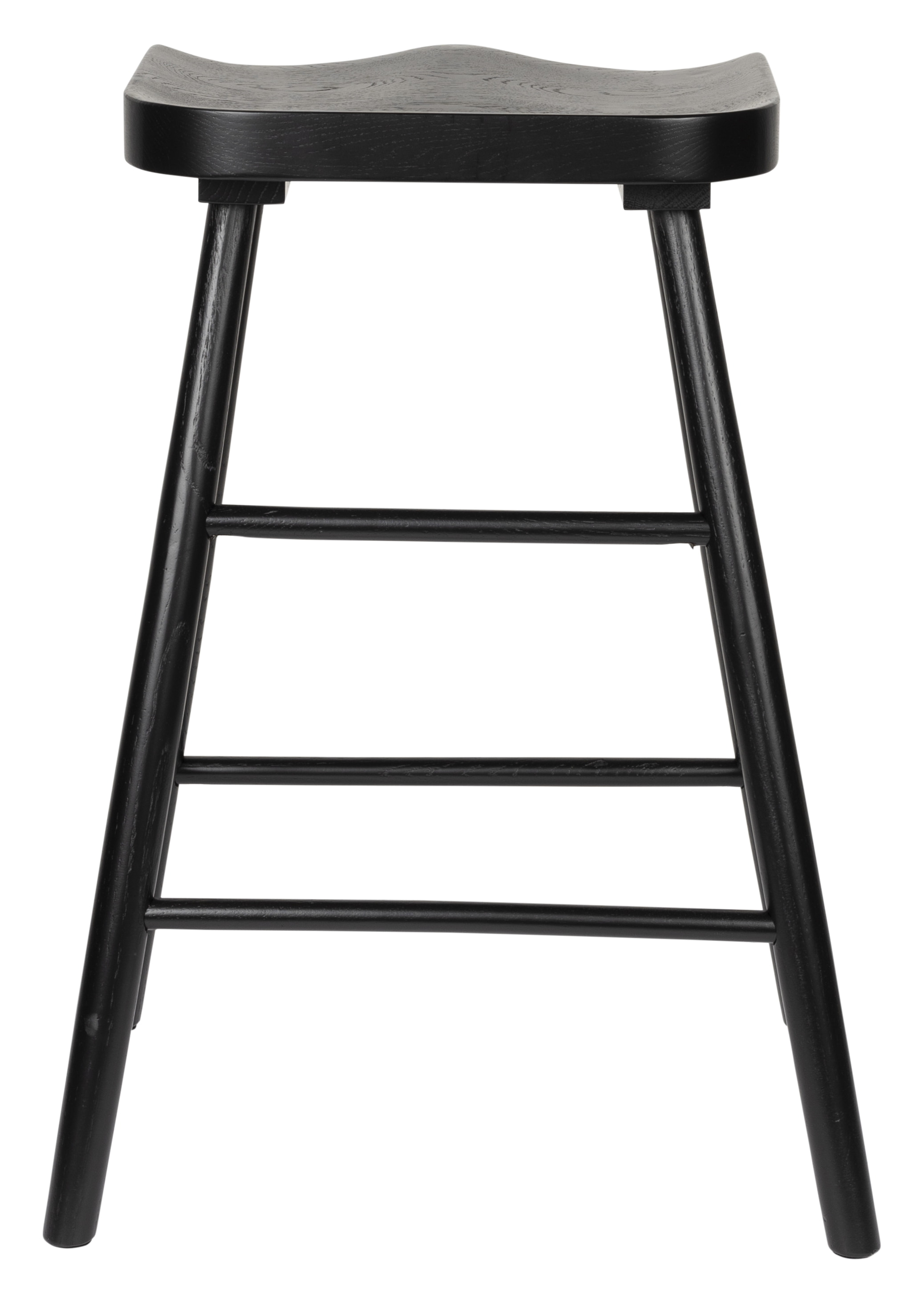 ZILT Barstoel 'Marky' Eikenhout, kleur Zwart (zithoogte 64cm)