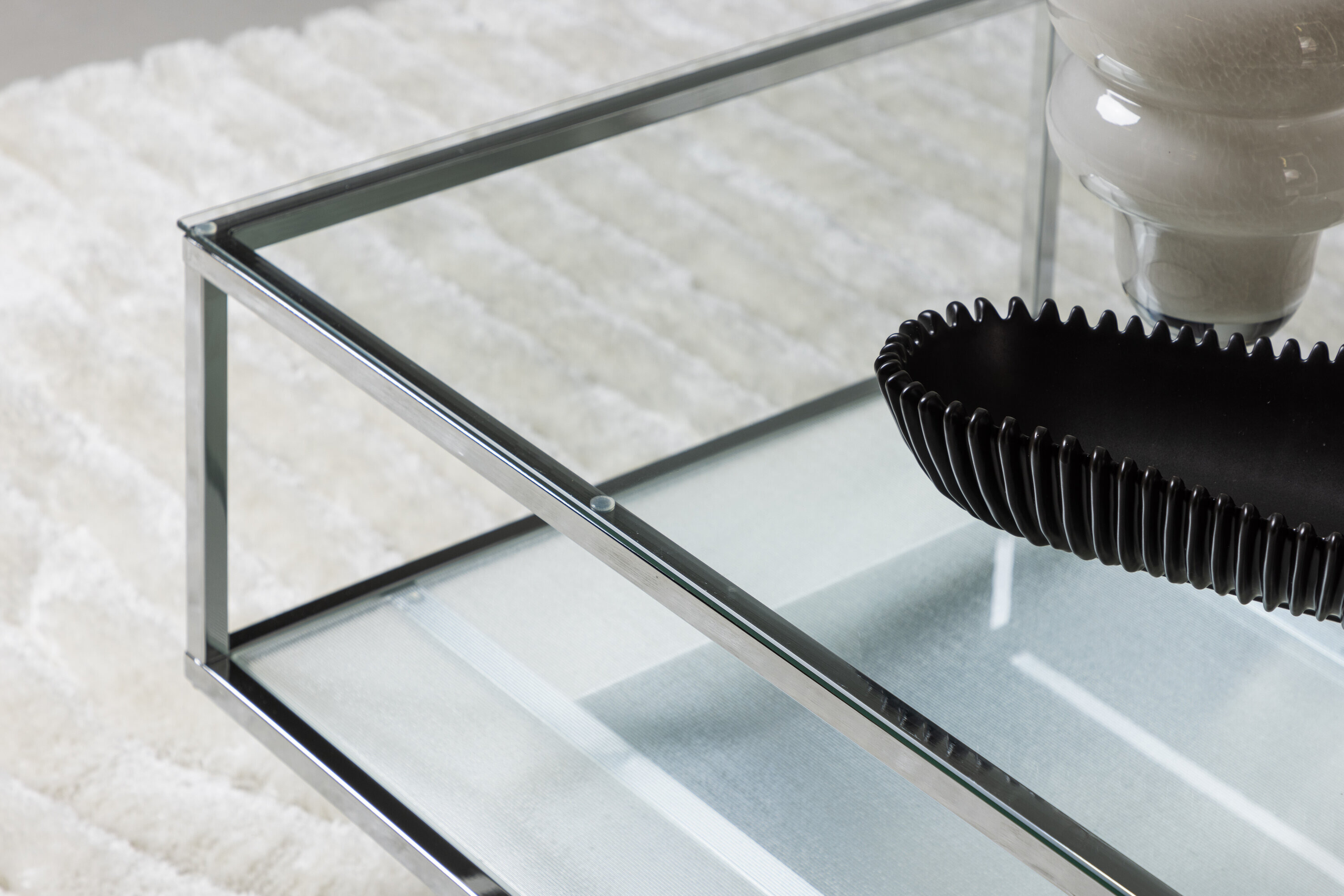 Nohr Salontafel 'Sheema' Glas, 130 x 60cm, kleur Zilver