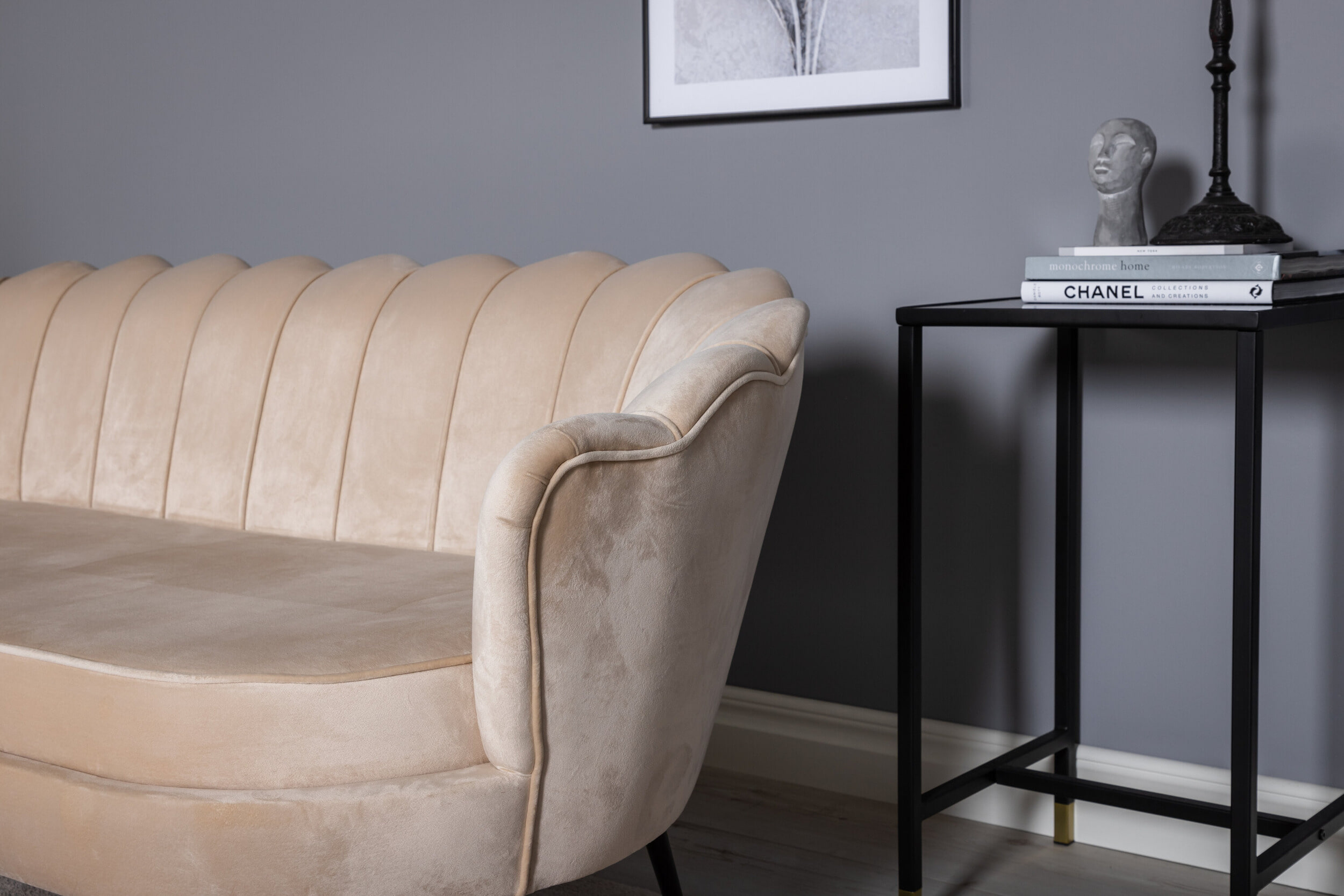 Nohr 3-zits Bank 'Yoni' Velvet, kleur Beige