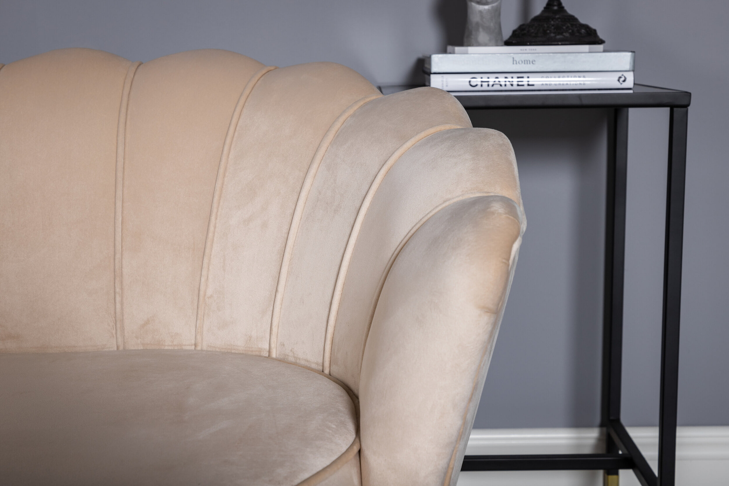 Nohr 3-zits Bank 'Yoni' Velvet, kleur Beige
