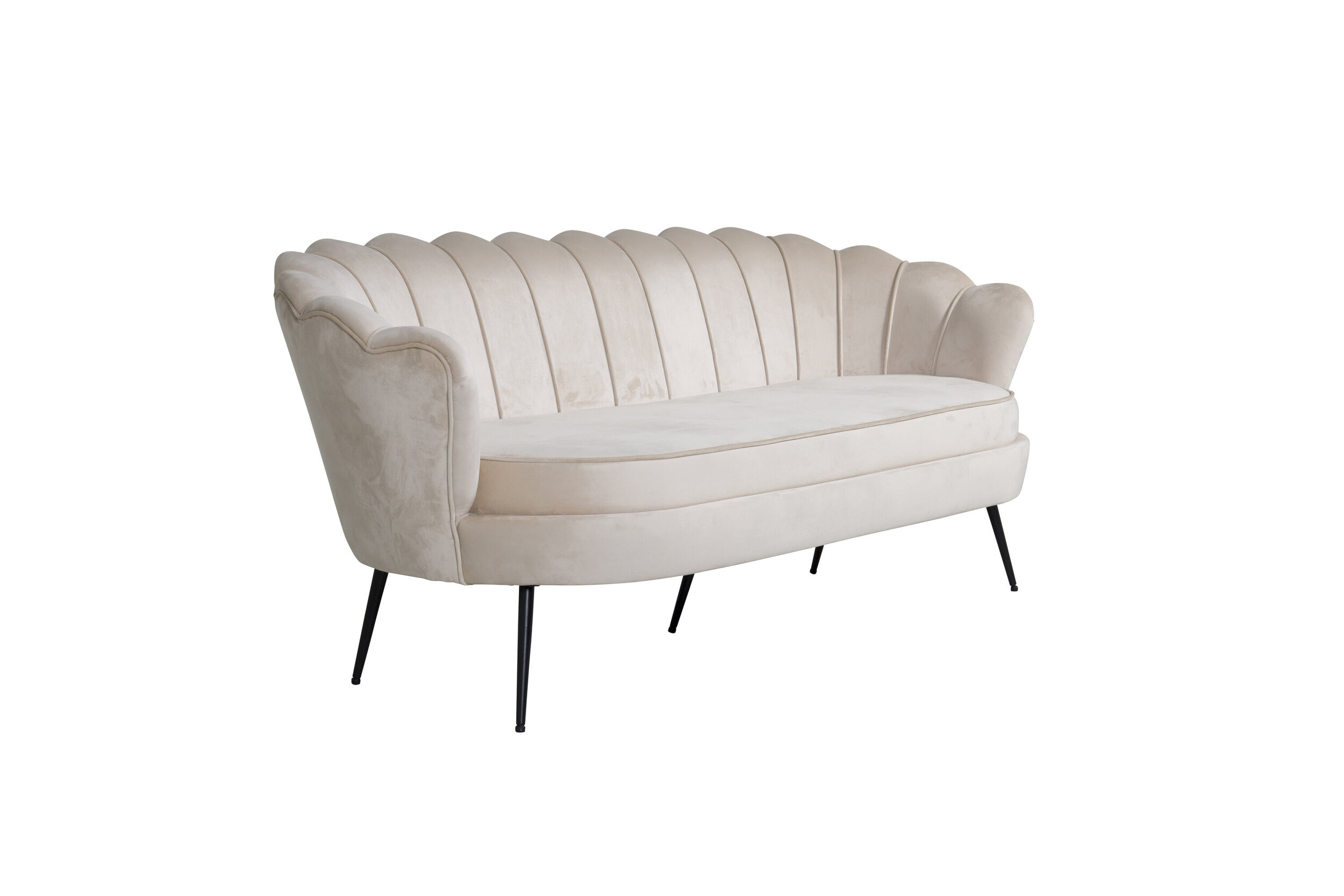 Nohr 3-zits Bank 'Yoni' Velvet, kleur Beige