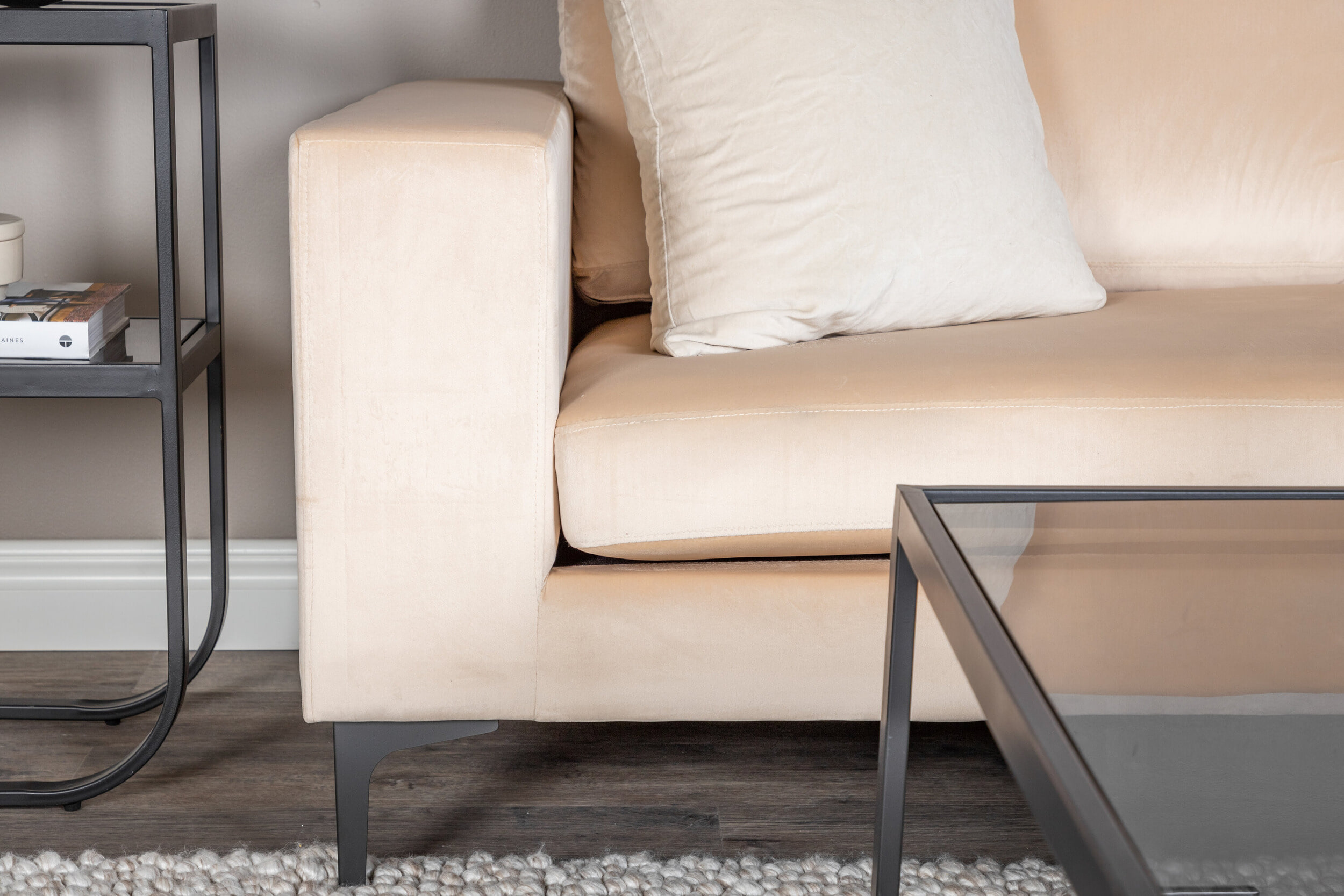Nohr 3-zits Bank 'Laqueta' Velvet, kleur Beige